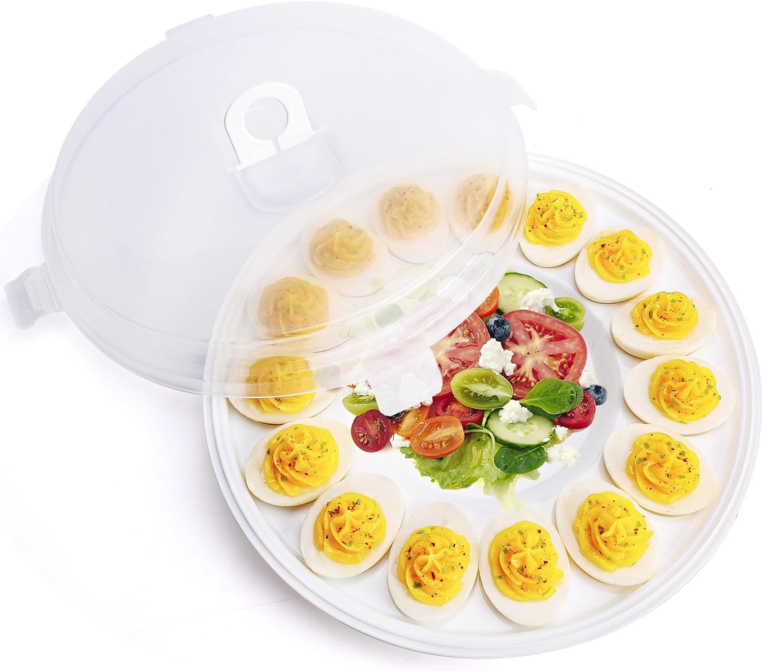 Deviled Egg Platter, Deviled Egg Containers with Lid Portable Egg Tray for Party