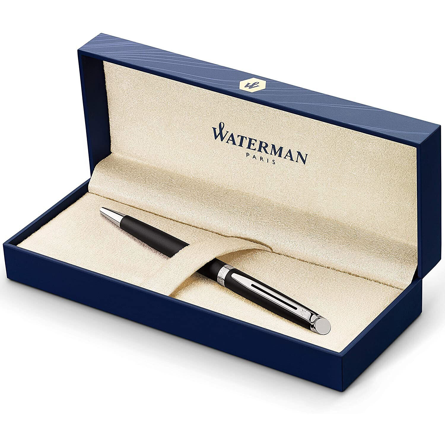 Waterman Hémisphère Ballpoint Pen, Gloss Black with Chrome Trim, Medium Point 
