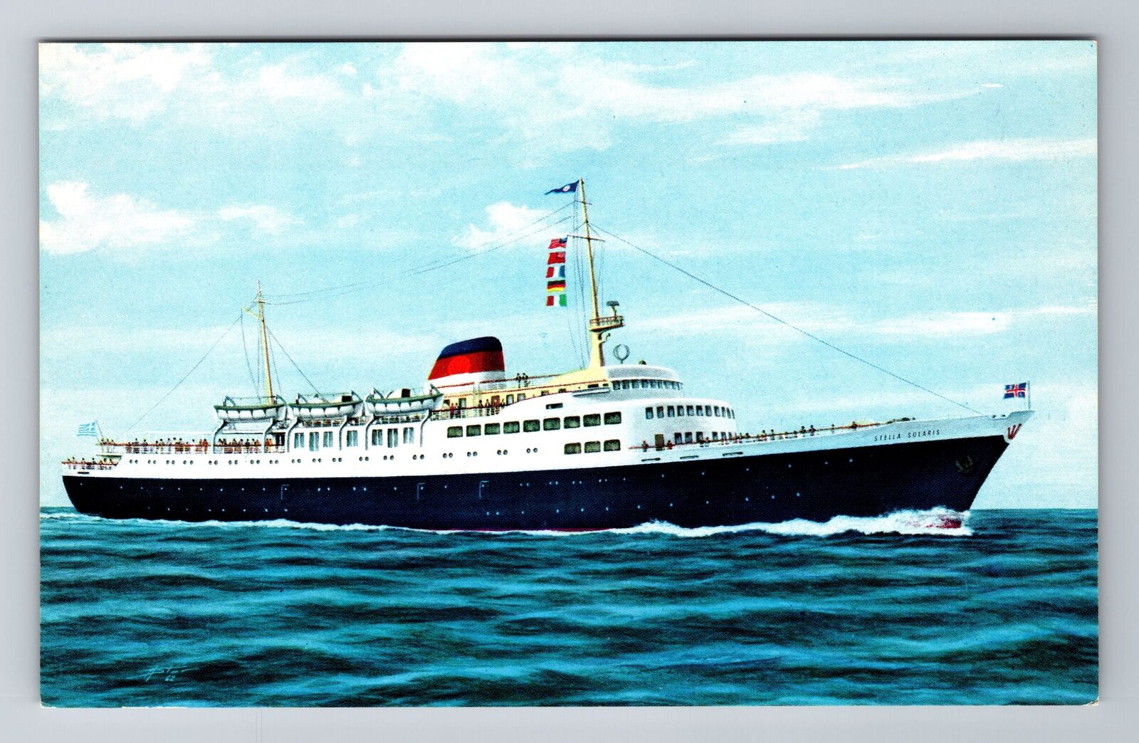 Sun Line Stella Solaris, Ship, Transportation, Antique Souvenir Vintage Postcard