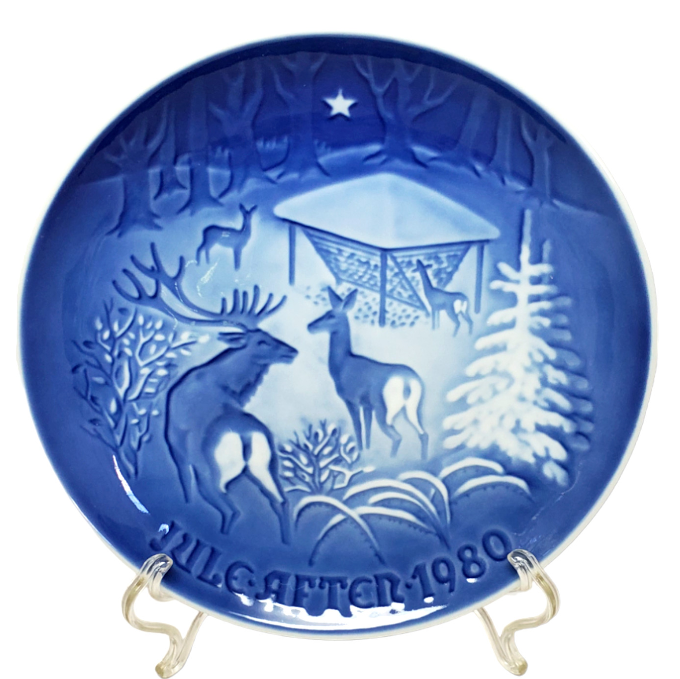 B&G Bing & Grondahl - Christmas Plate 1980 - Christmas in the Woods - Denmark