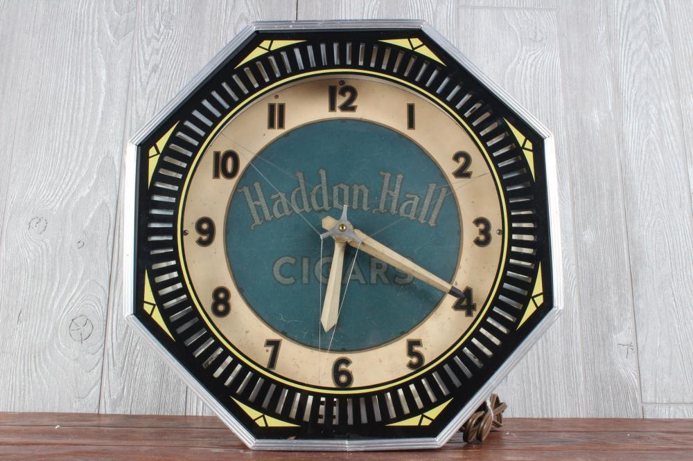 HADDON HALL CIGARS NEON ADVERTISING CLOCK Lot 139