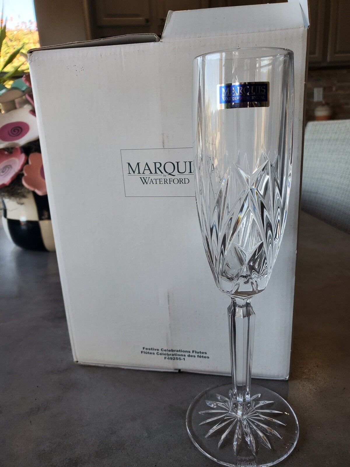 Vintage Marquis Waterford  Crystal Festive Celebration Flutes Set Of 2 #F49255-1