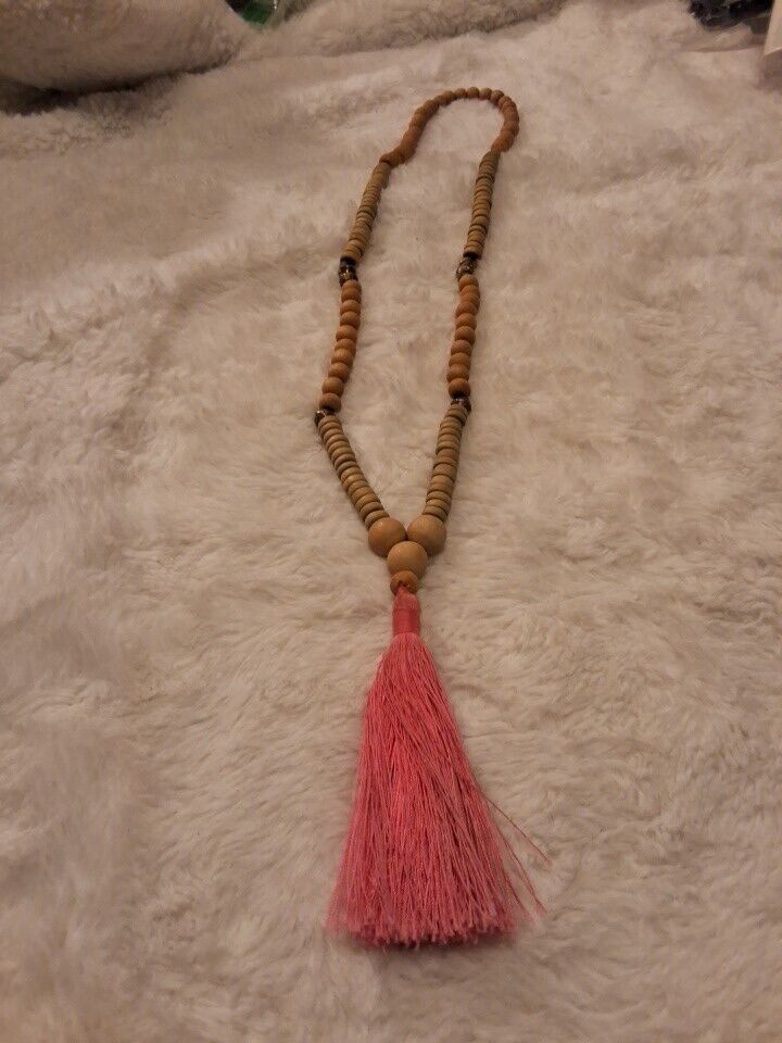Vintage Rare Carved Wood Tibet Mala prayer healing meditation 108 Bead Necklace