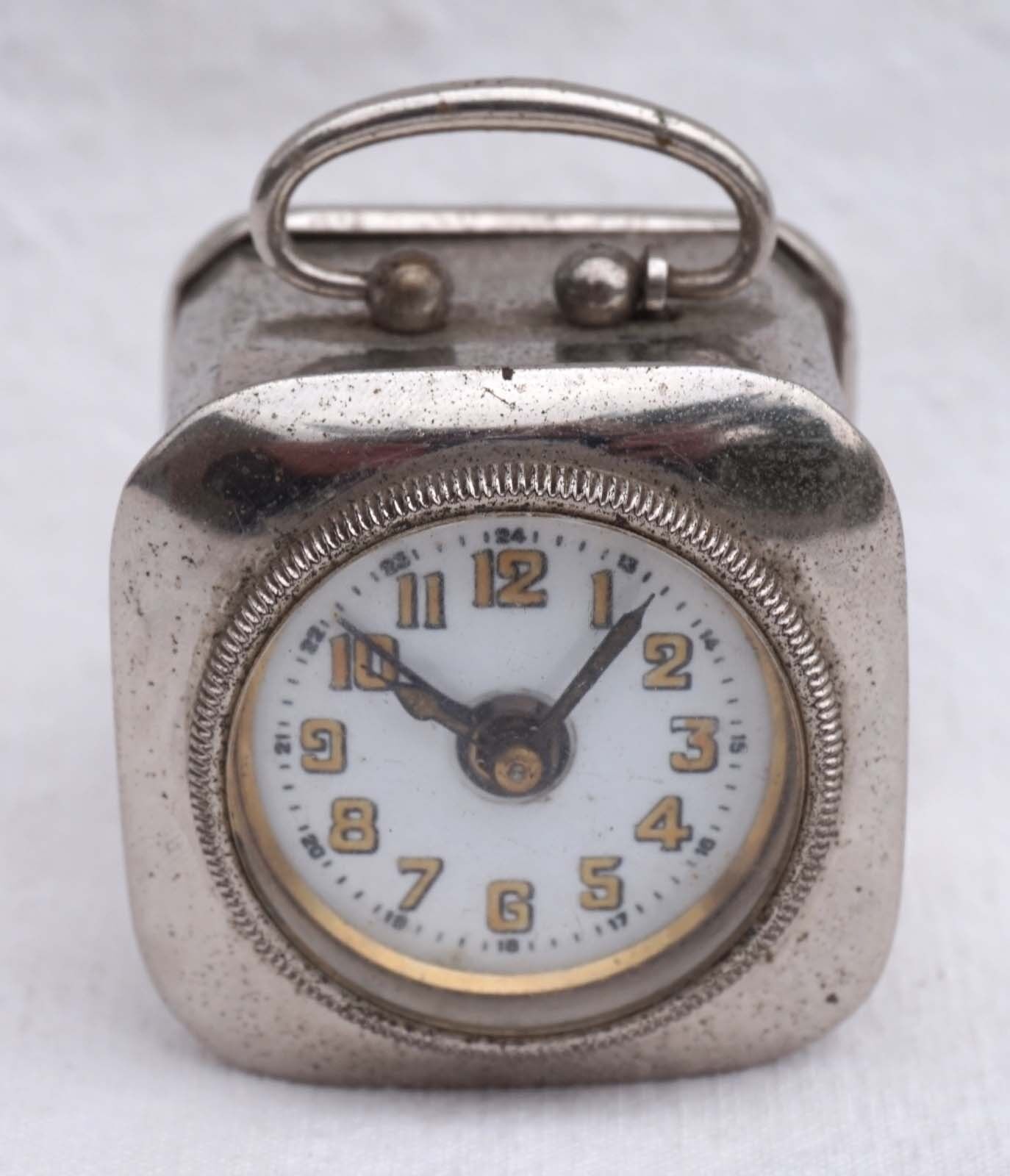 WW2 WECKER GERMAN Travel Alarm Clock Chromium Plated DRP GM 1940