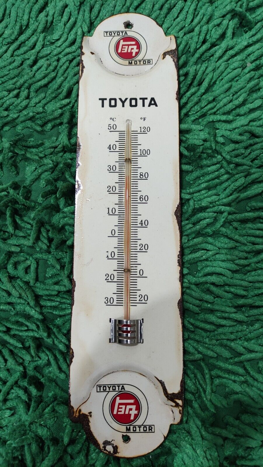 Toyota Thermometer Gas Oil Vintage Collectable Porcelain automotive souvenirs