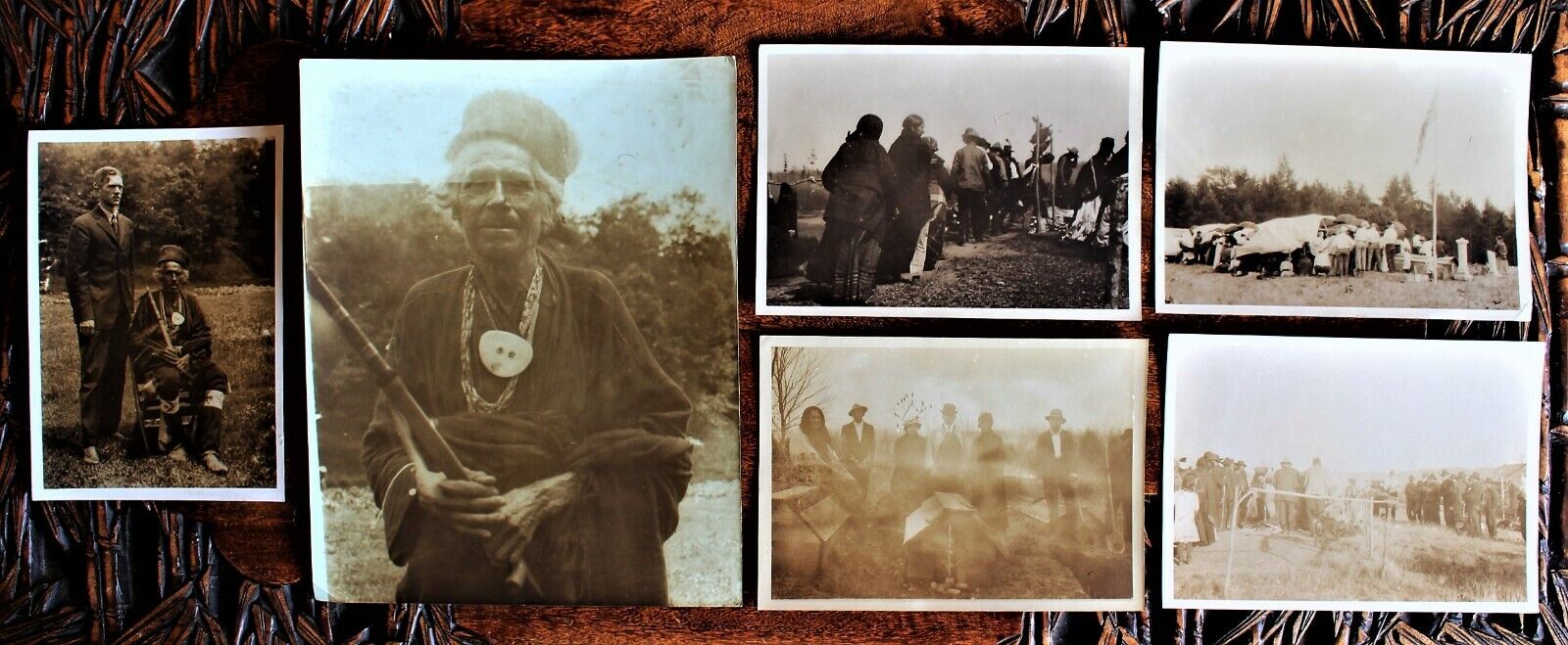 6.Vintage Native American (Menomonee) Photographs by Harmon Percy Marble 20th c 