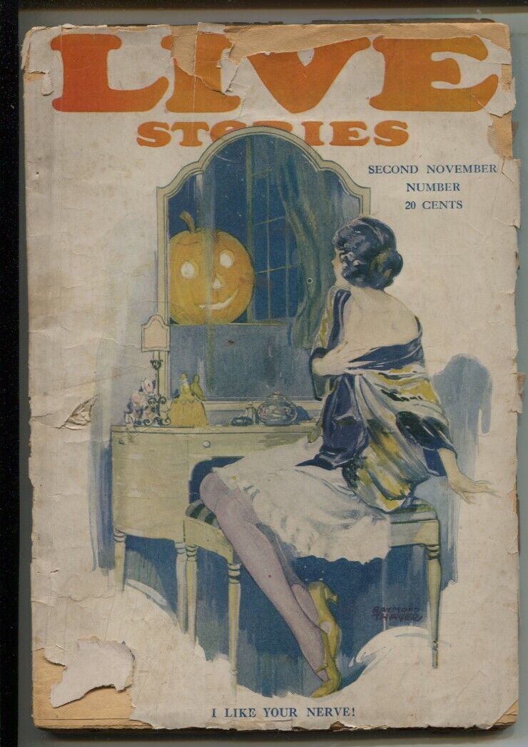 Live Stories Pulp 2nd Nov 1922-Raymond Thayer Halloween cover- FR/G