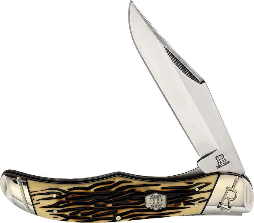 Rough Ryder Hunter Pocket Knife Tuff Stag Folding Stainless Clip Pt Blade 2368