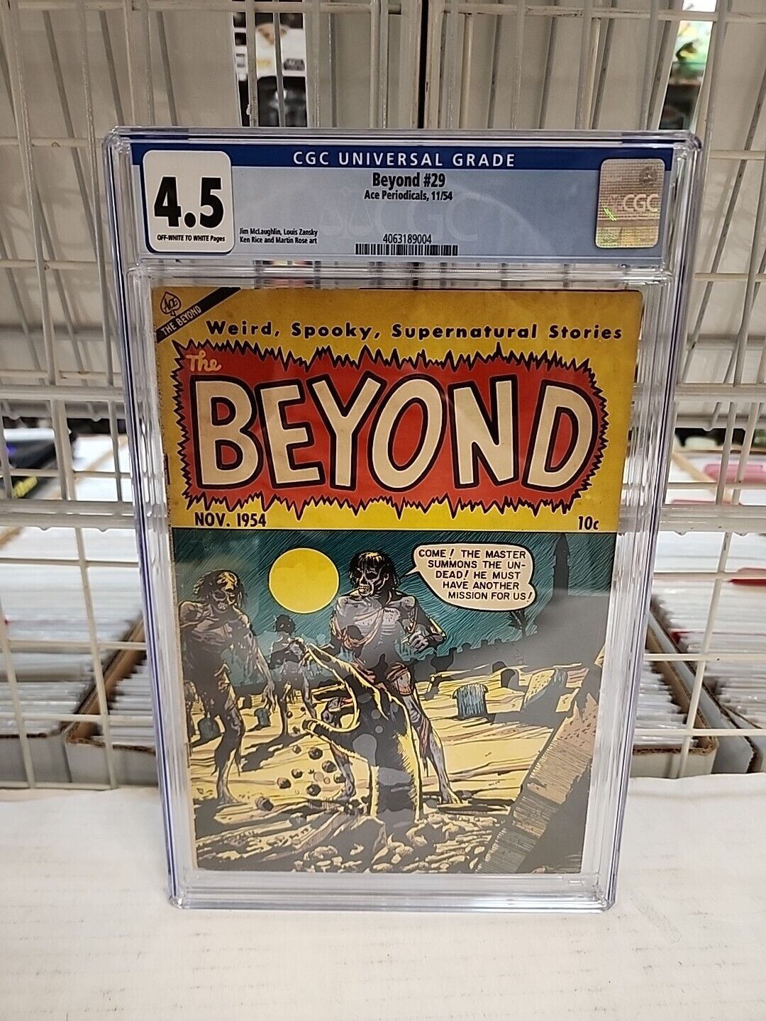 1954 Ace Periodicals Beyond 29 CGC 4.5 OW-WP Zombie Cover