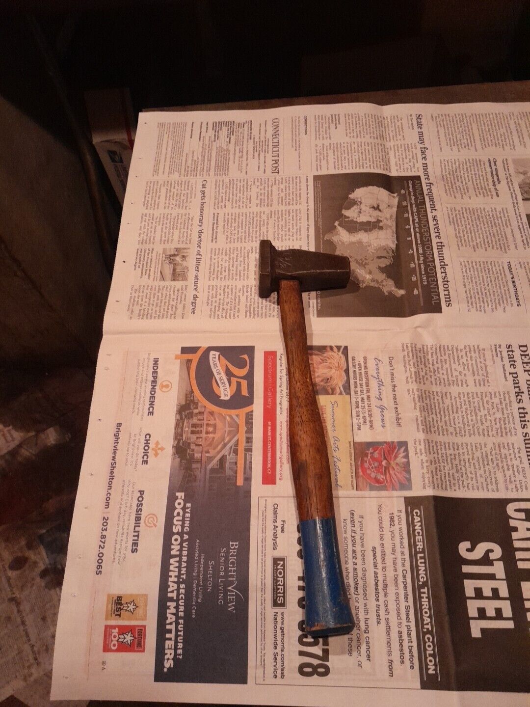 Vintage Blacksmith Flatter Hammer 1 1/2