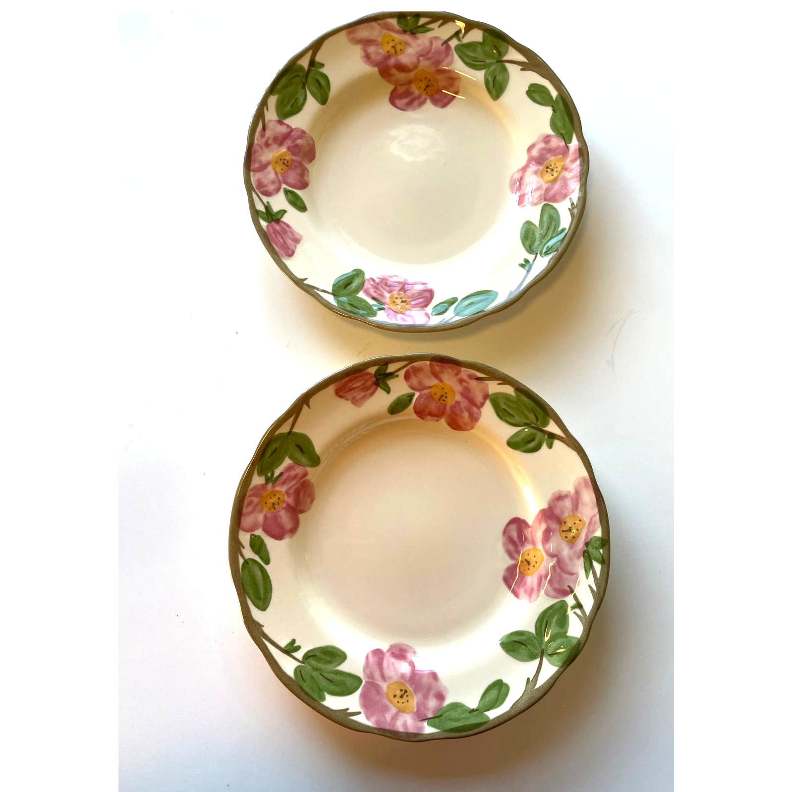 Two Vintage Franciscan Desert Rose Dinner Plates, Made in England, Wedgewood 