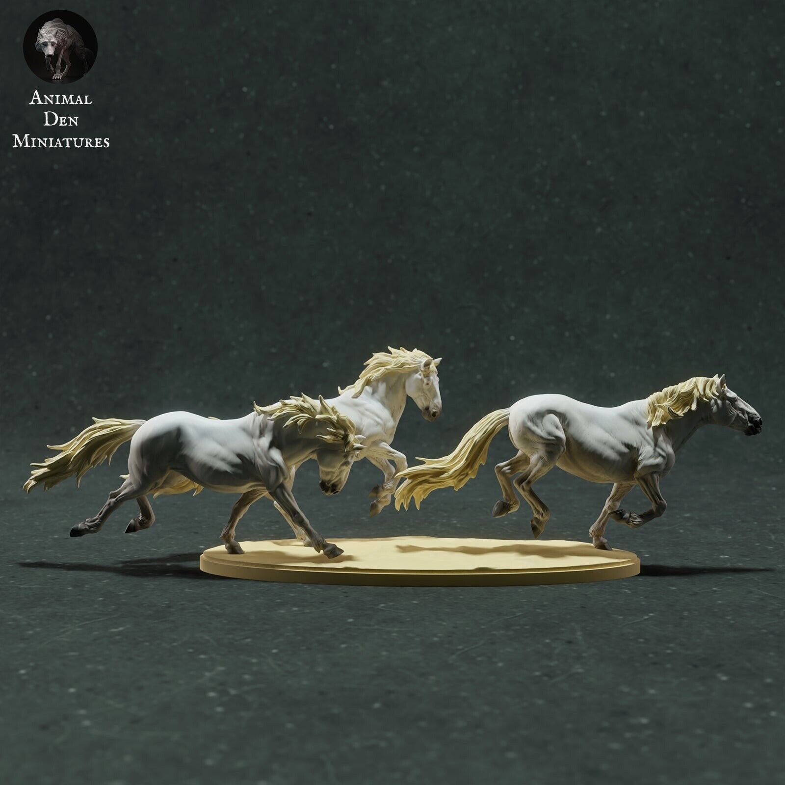 Breyer resin Model Horse Running Camargue Horses Set Of Three - White Resin SM