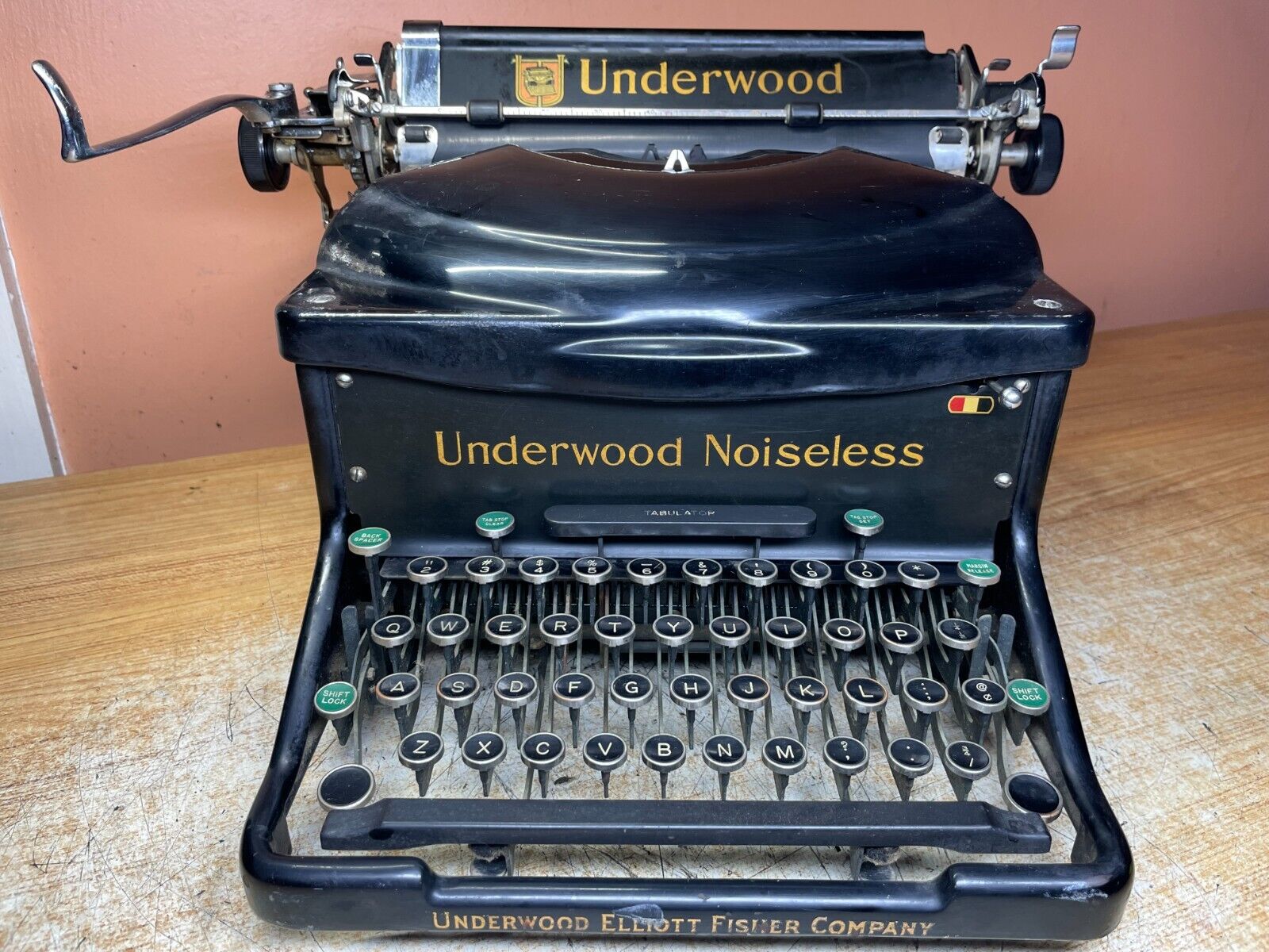1934 Underwood Noiseless Working Vintage Desktop Typewriter w New Ink