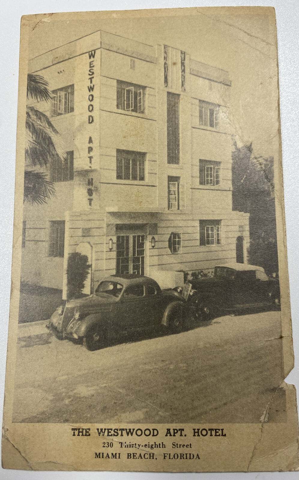 Vintage Postcard The Westwood Apt. Hotel Miami Beach Florida Franklin Press