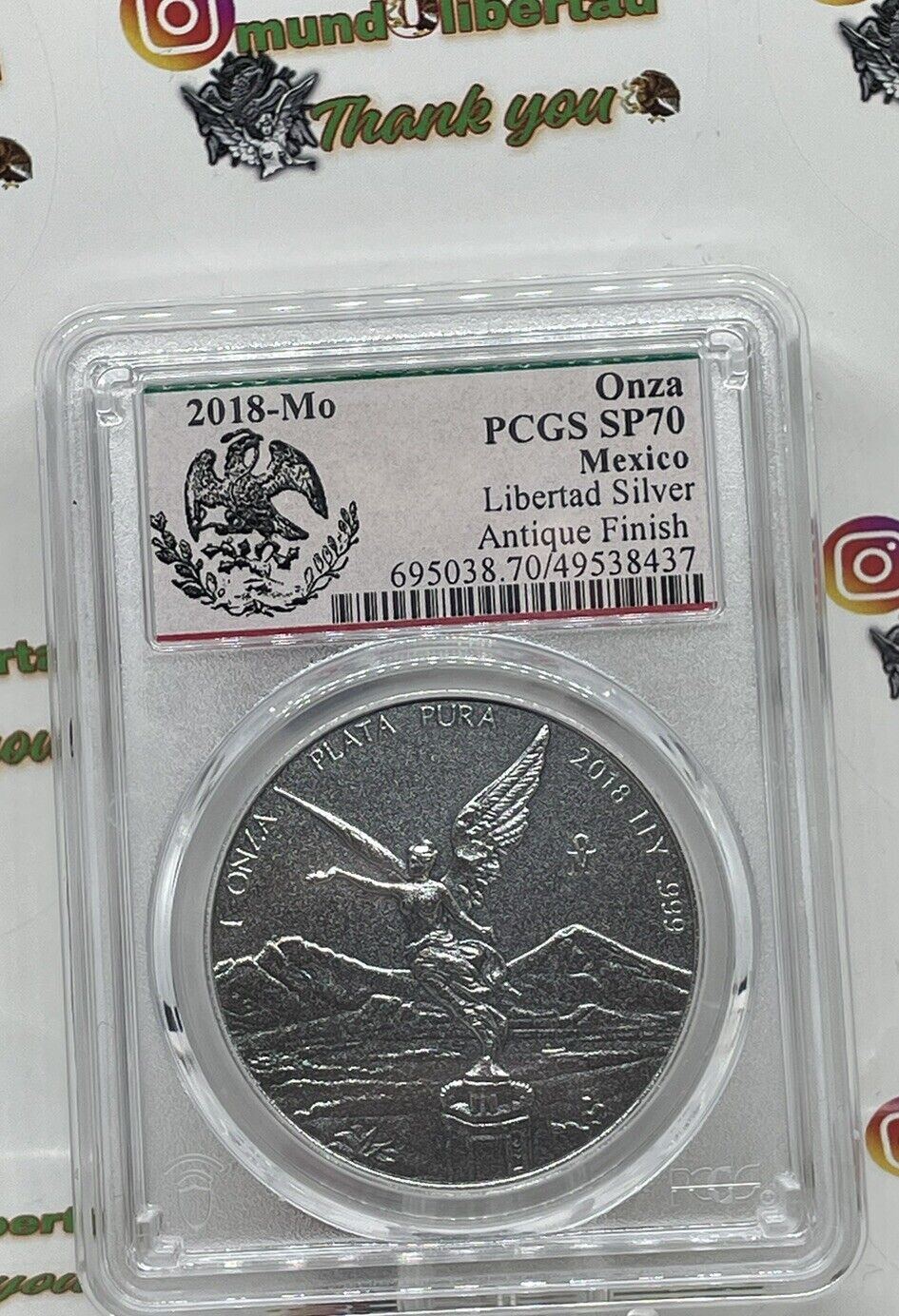 2018 Antique Mexican Libertad 1 oz. .999 silver PCGS SP70 SPECIAL LABEL🔥
