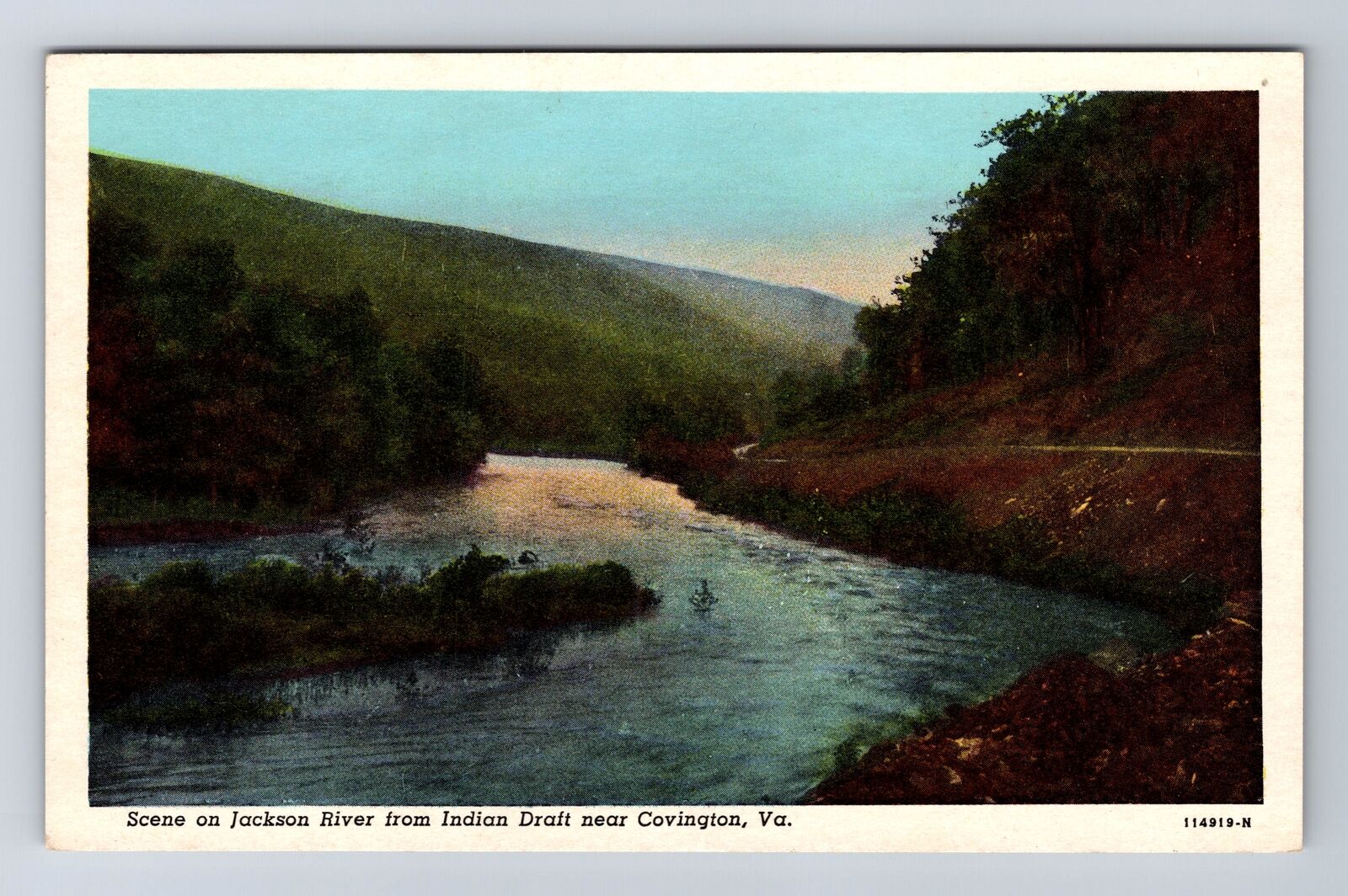 Covington VA-Virginia, Scene On Jackson River, Antique, Vintage Postcard