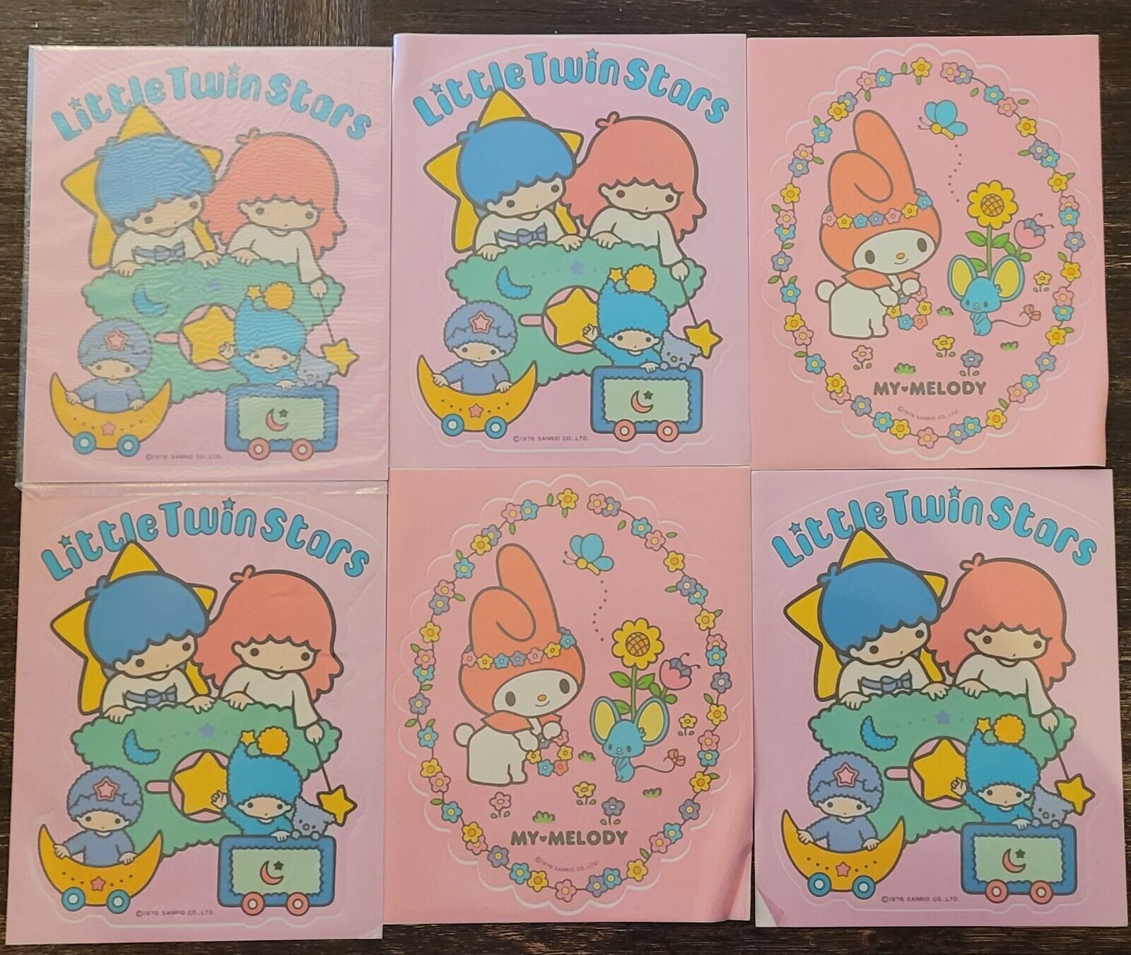  Vintage Sanrio My Melody Large SIX Stickers 1976 Little Twin Stars  My Melody 