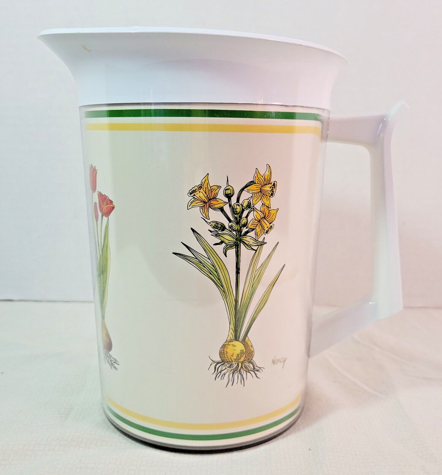 Westbend Pitcher Large Floral With Lid Vintage Hot and Cold