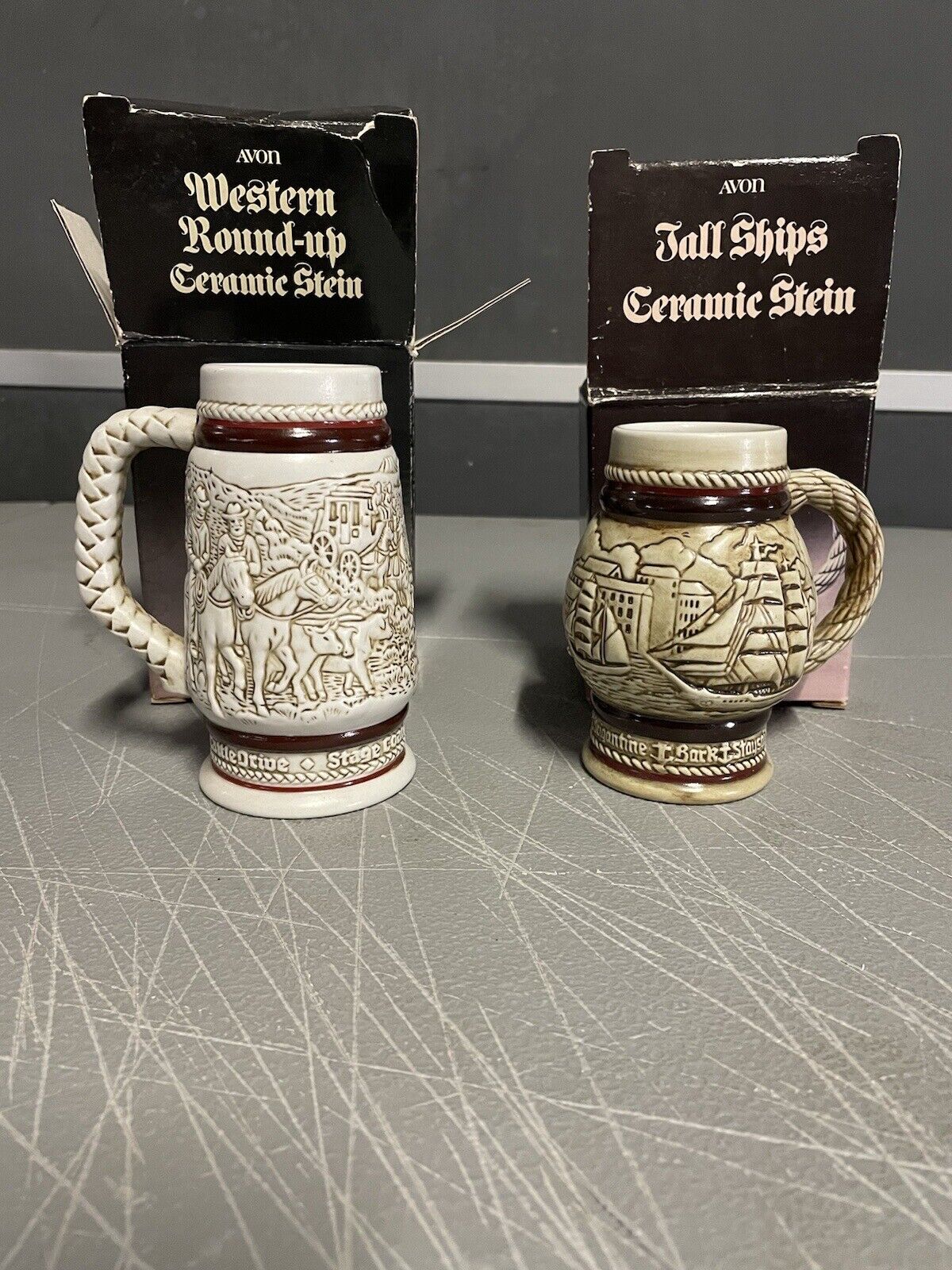 Vintage Avon Ceramic Beer Steins