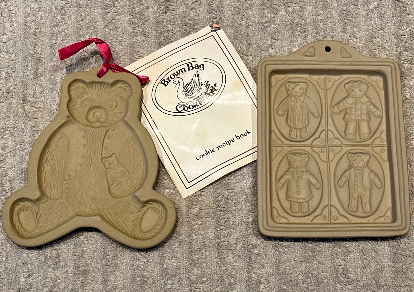 Vintage Brown Bag Cookie Art Bear Family Holiday Collection Rare Limited Edition