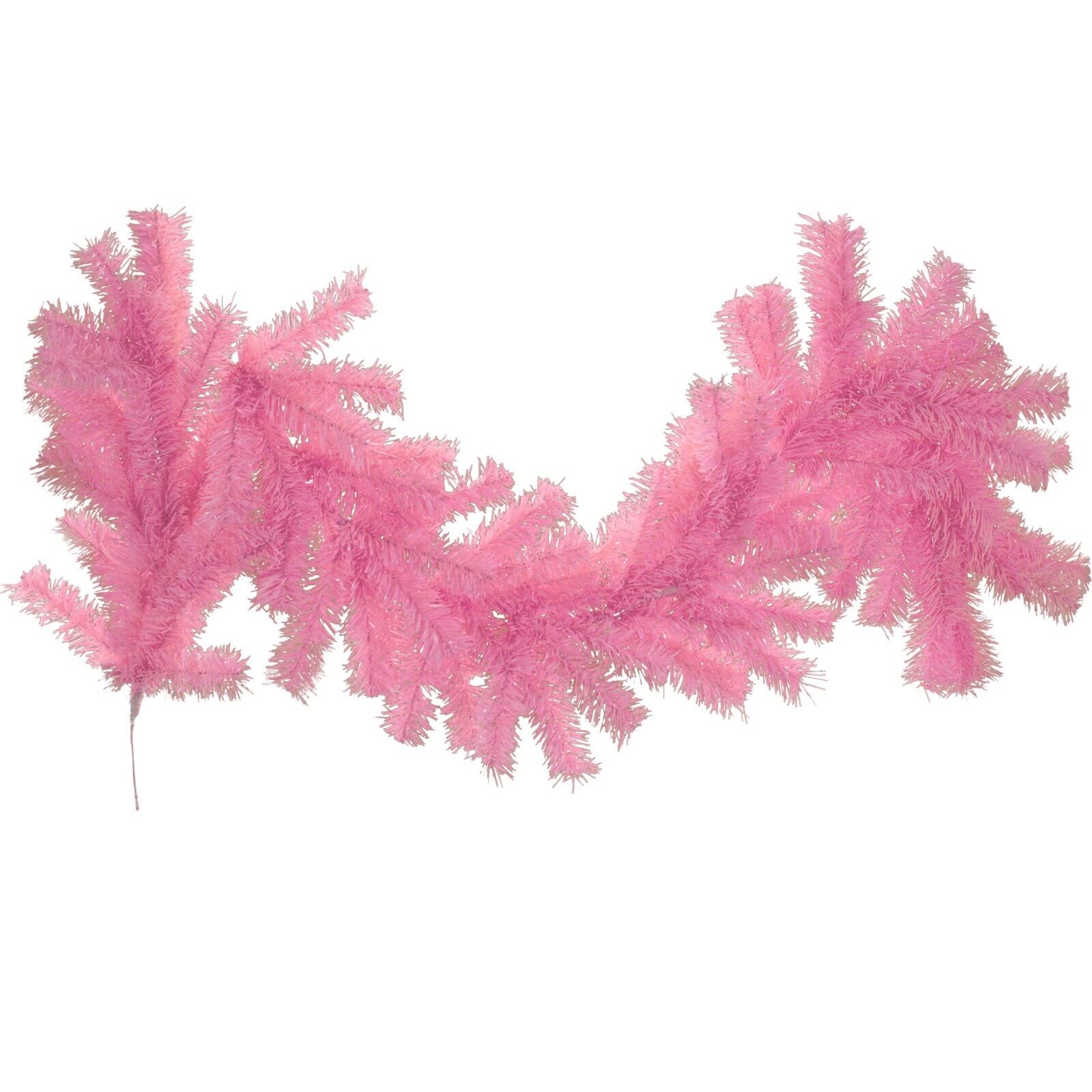 6FT Pink Christmas Brush Garland Pink Tinsel 72in Long X 16in Width Hanging Wire
