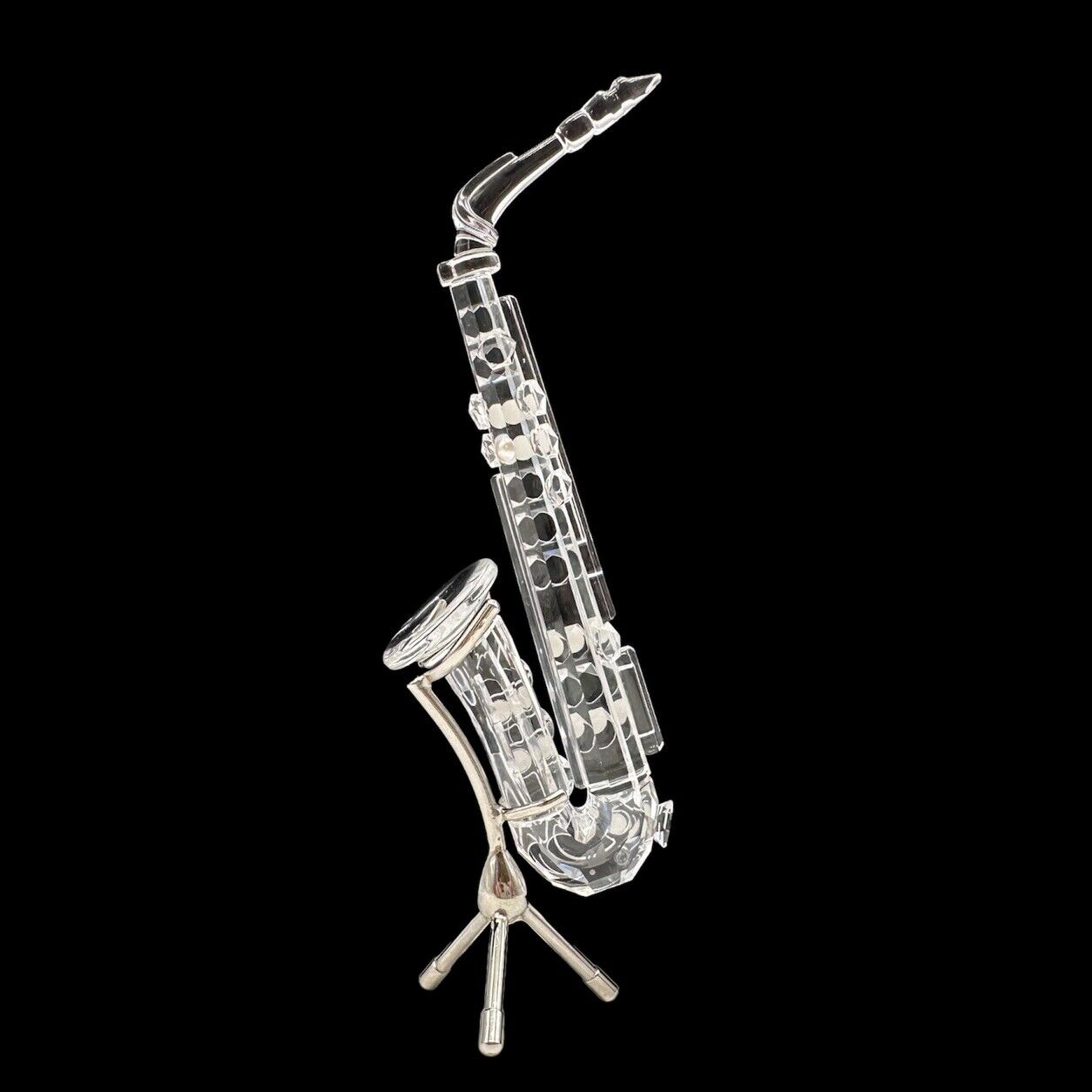 Swarovski Silver Crystal Saxophone with Stand 211728