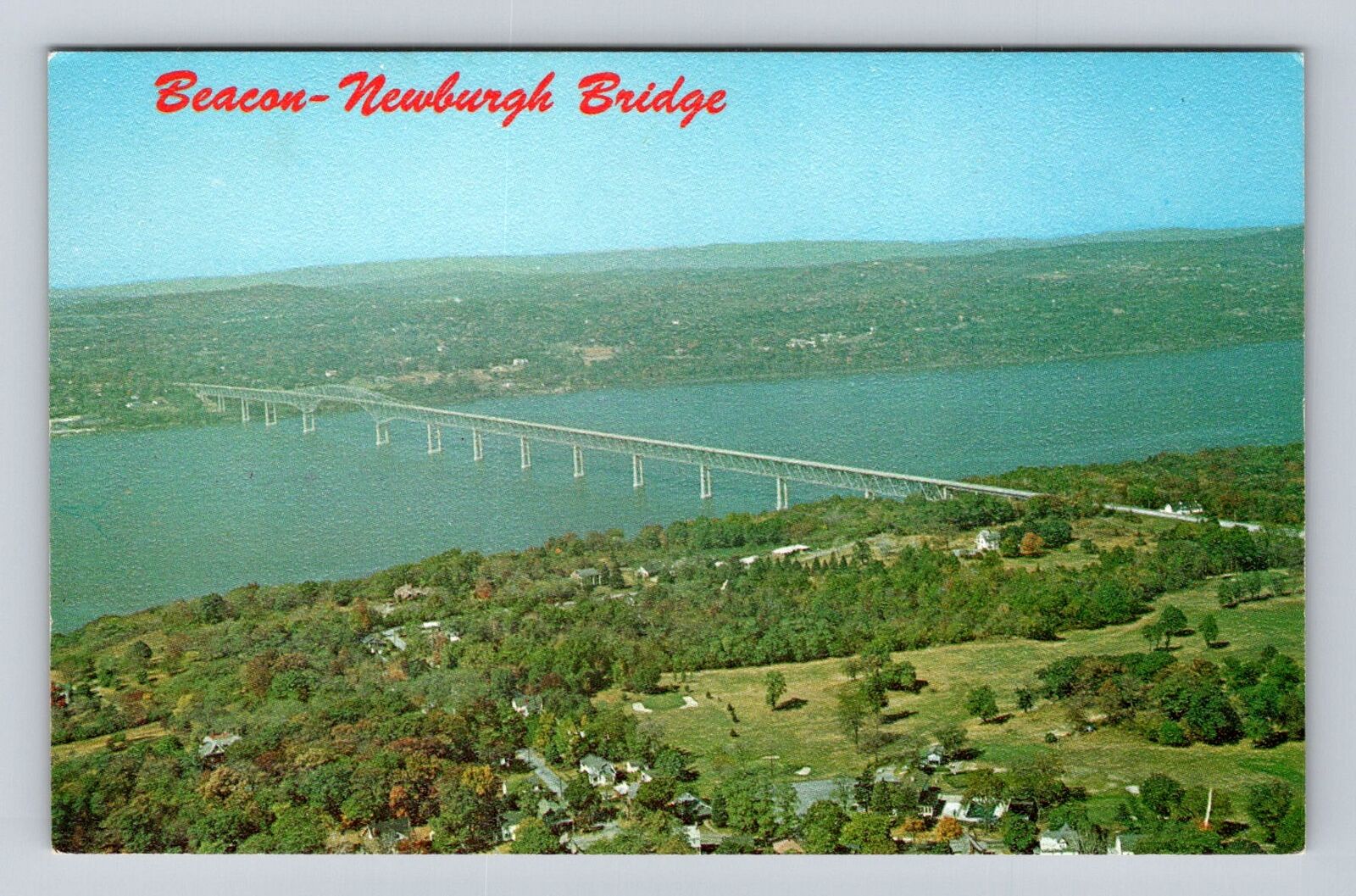 Beacon NY-New York, Beacon Newburgh Bridge, Antique Vintage Souvenir Postcard