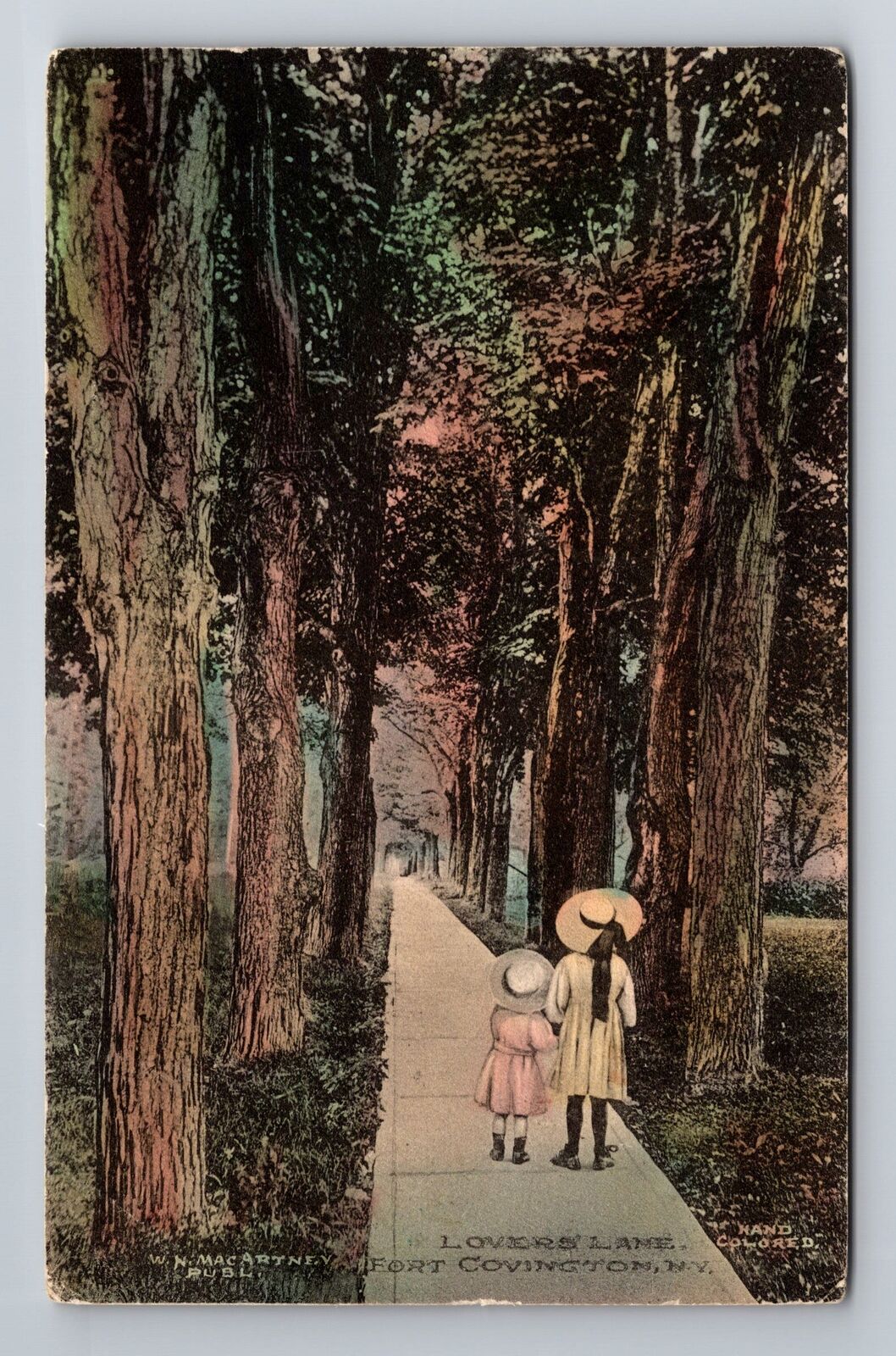Fort Covington NY-New York, Lovers Lane, Antique, Vintage c1920 Postcard