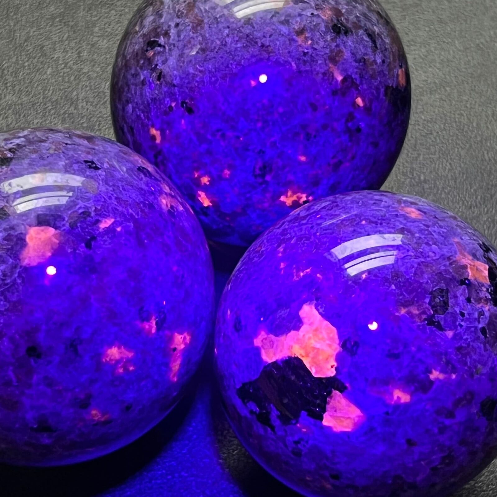 Syenite Sphere Large (2.5-3 Inches)( UV Reactive ) Large Polished Orb