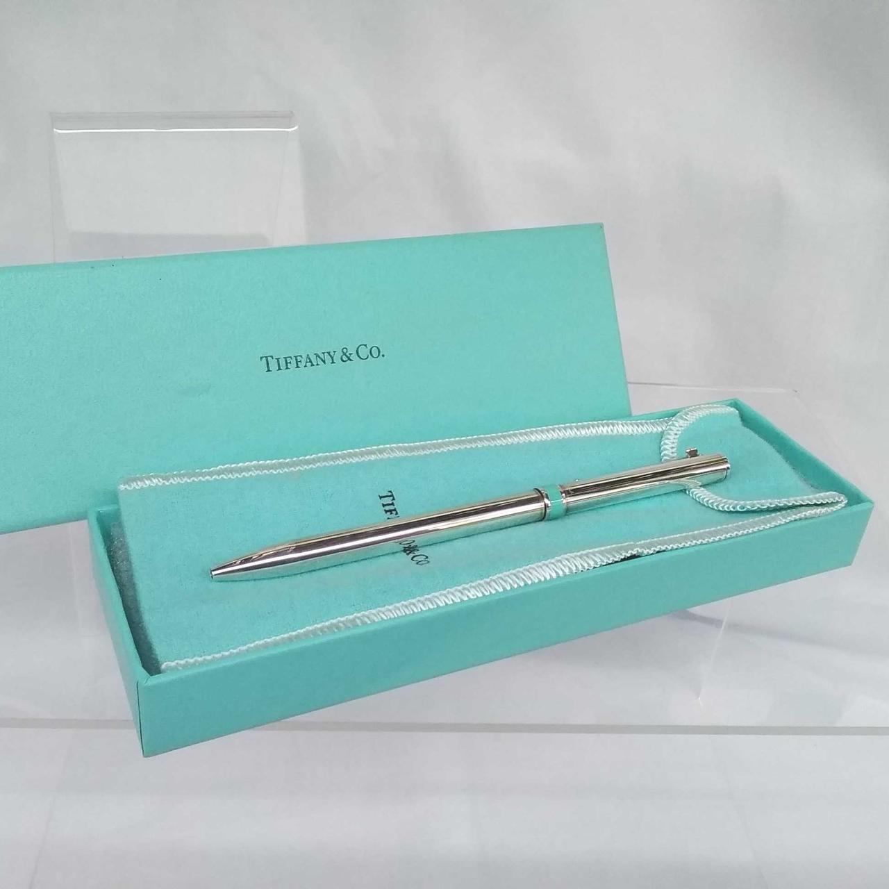 Tiffany & Co. T-clip Ballpoint Pen Sterling Silver 925  With Blue Authentic
