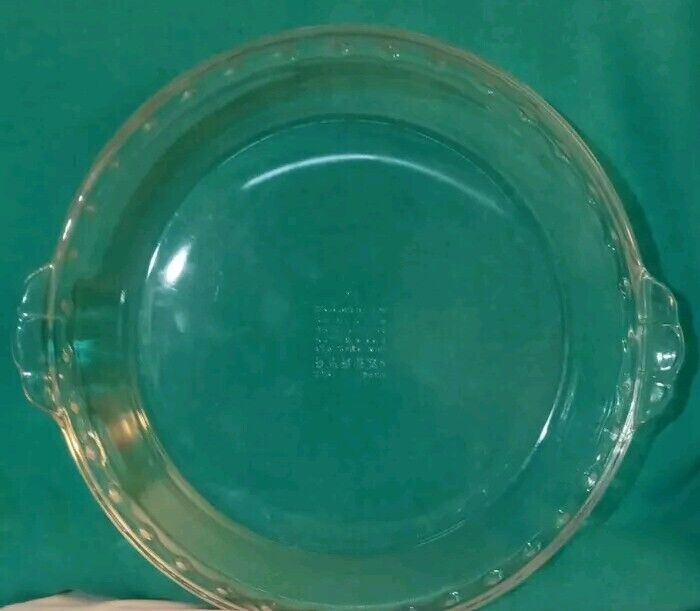 Vtg Pyrex Pie Plate #229 Fluted Scallop Edge 9 ½” Clear Glass Deep Dish Ovenware