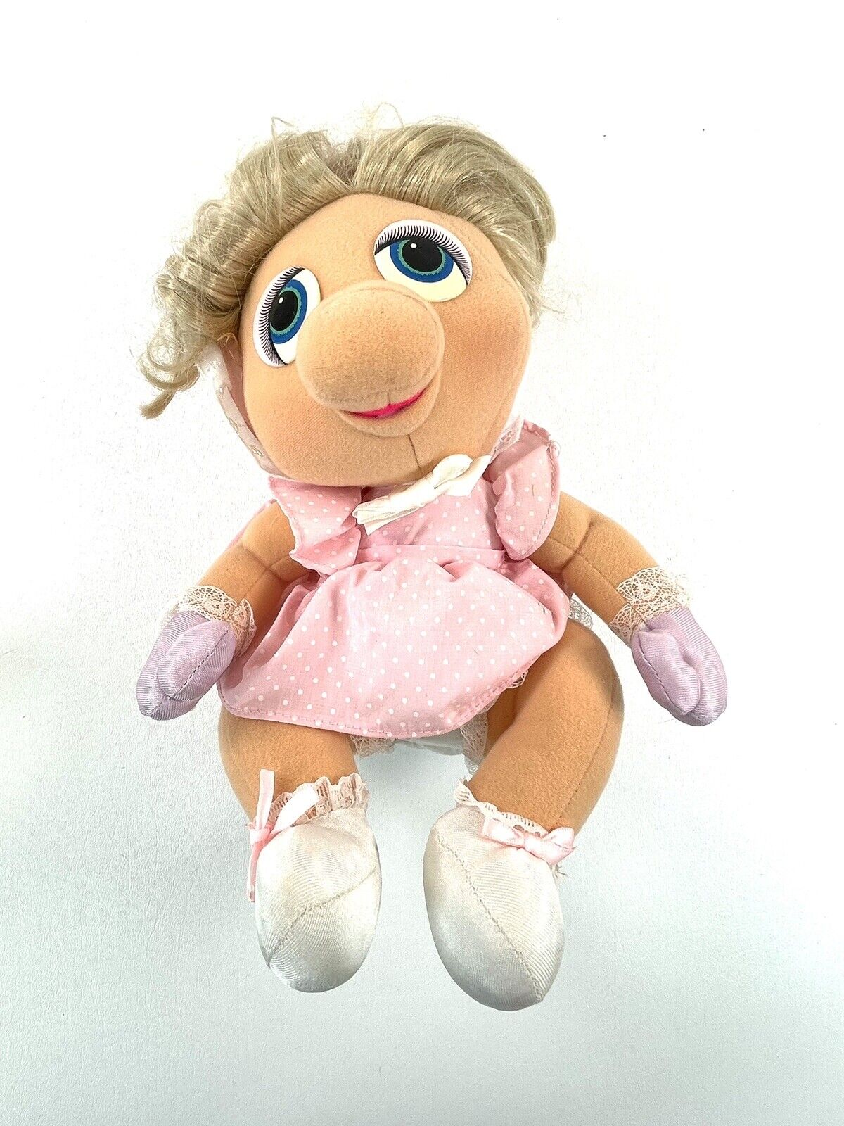 Vintage 80s Miss Piggy Muppet Babies Hasbro Softies Plush Figure Doll Toy Rare