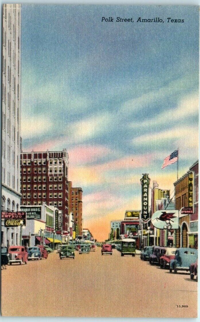 Postcard - Polk Street, Amarillo, Texas