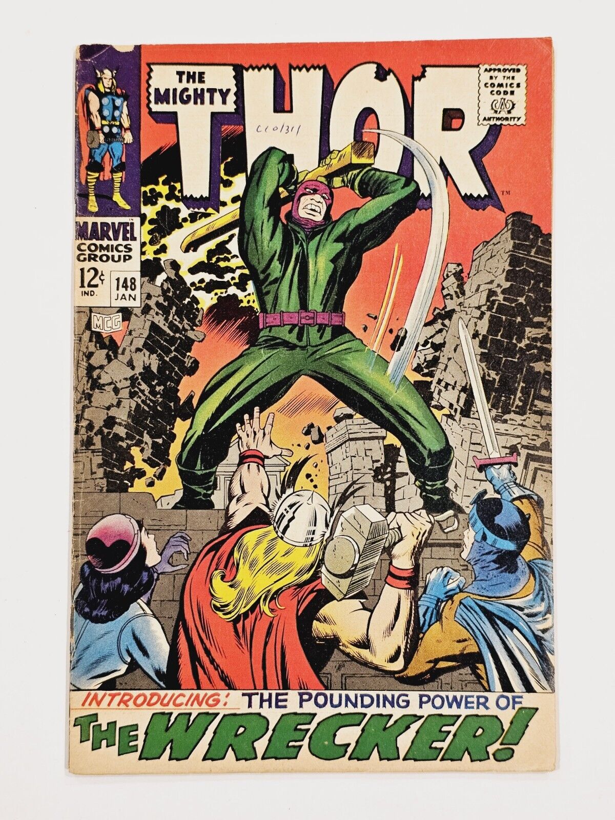 THE MIGHTY THOR #148 KEY 1st Appearance The Wrecker - Jack Kirby - Marvel 1968