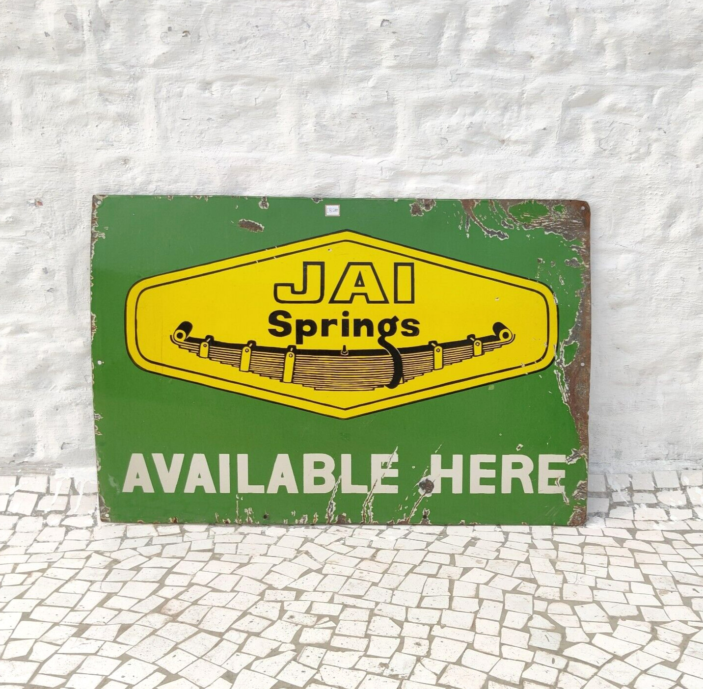 1950 Vintage Jai Springs Available Here Advertising Enamel Sign Automobile EB500
