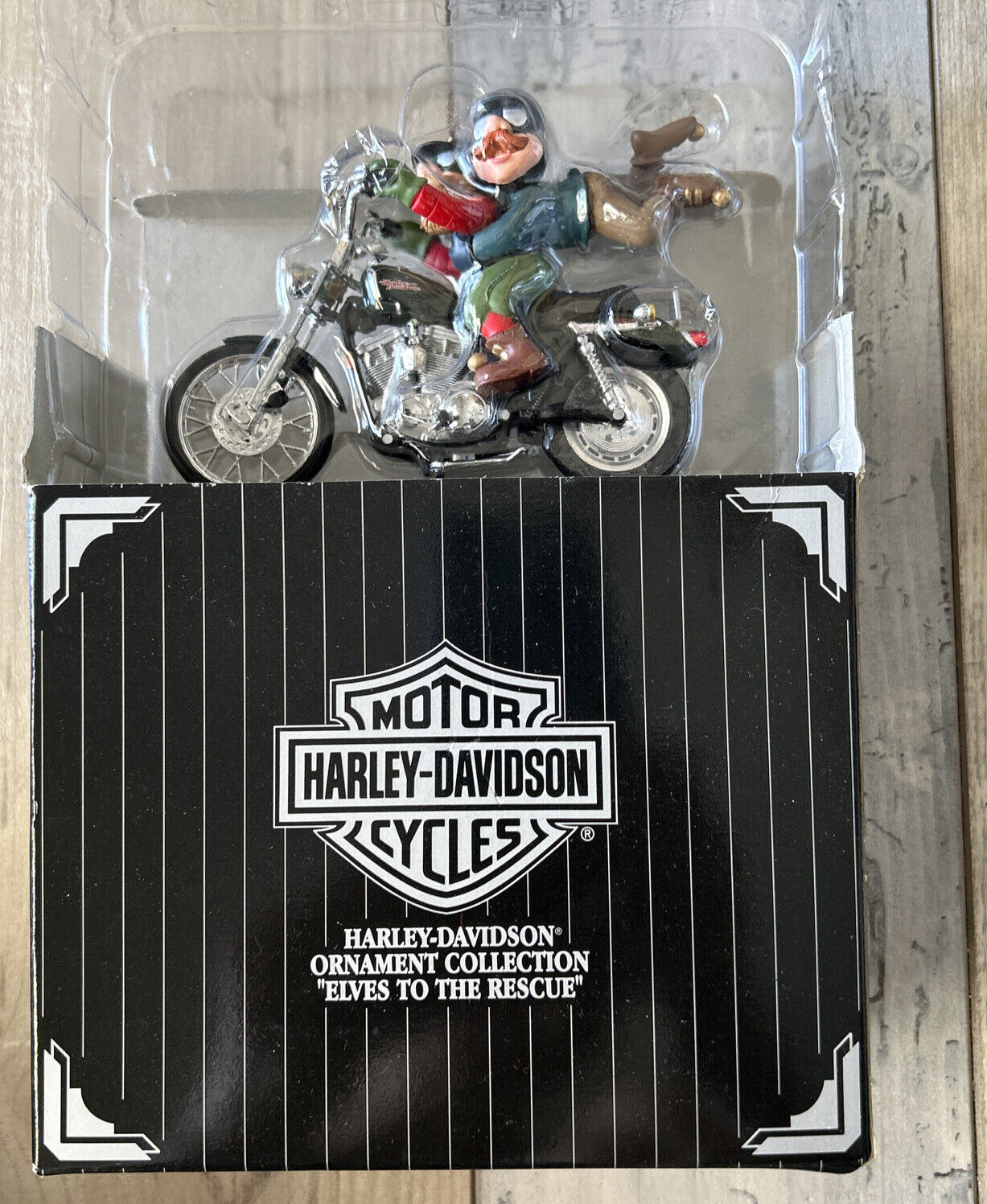 Harley Davidson Ornament Christmas Elves to the Rescue Boxed