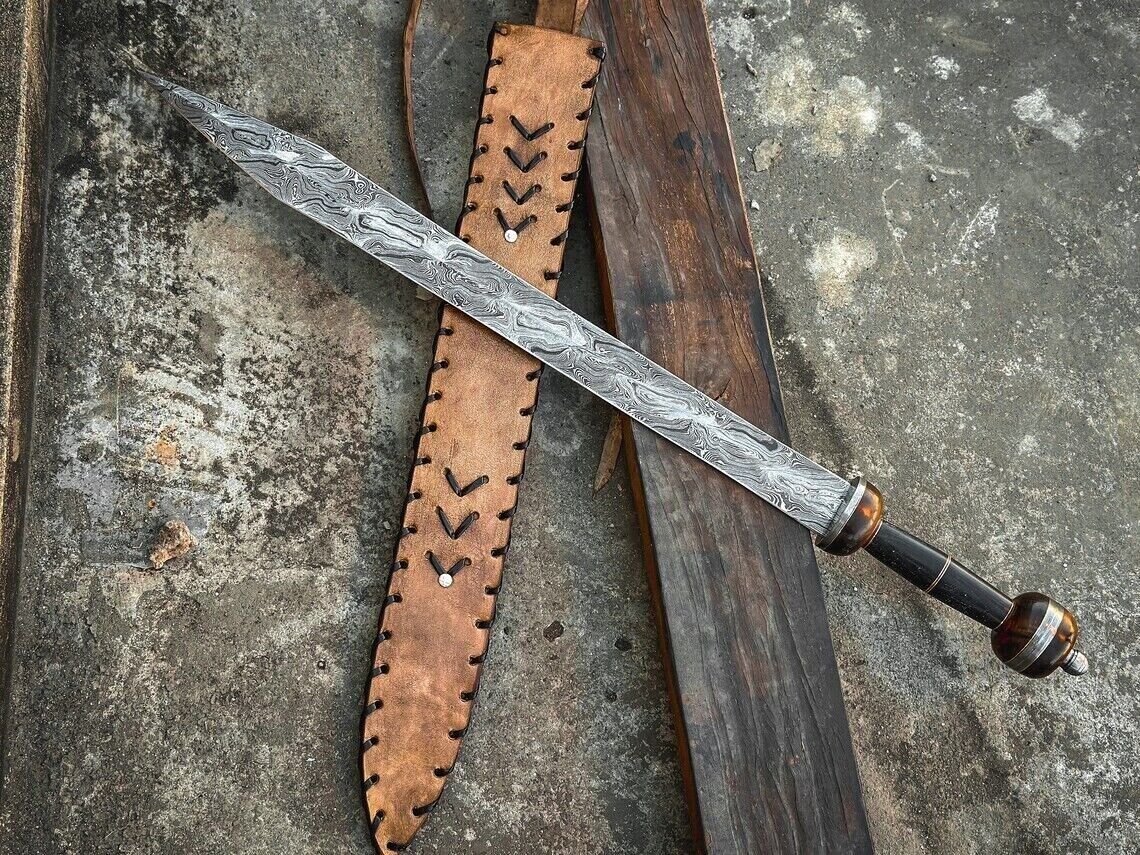 Custom Handmade Damascus Steel Gladiator / Gladius / Roman Sword with Sheath