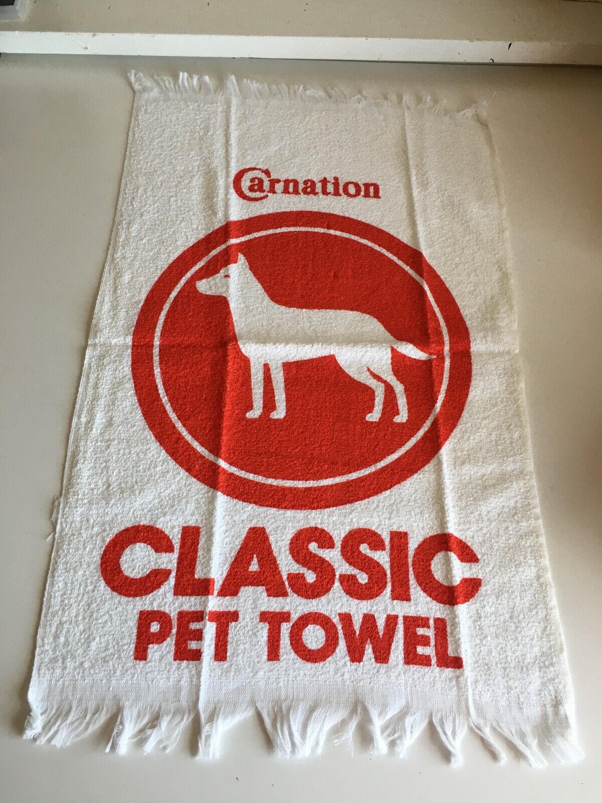 The Carnation company Classic Pet Towel Red/White Advertising Promotional