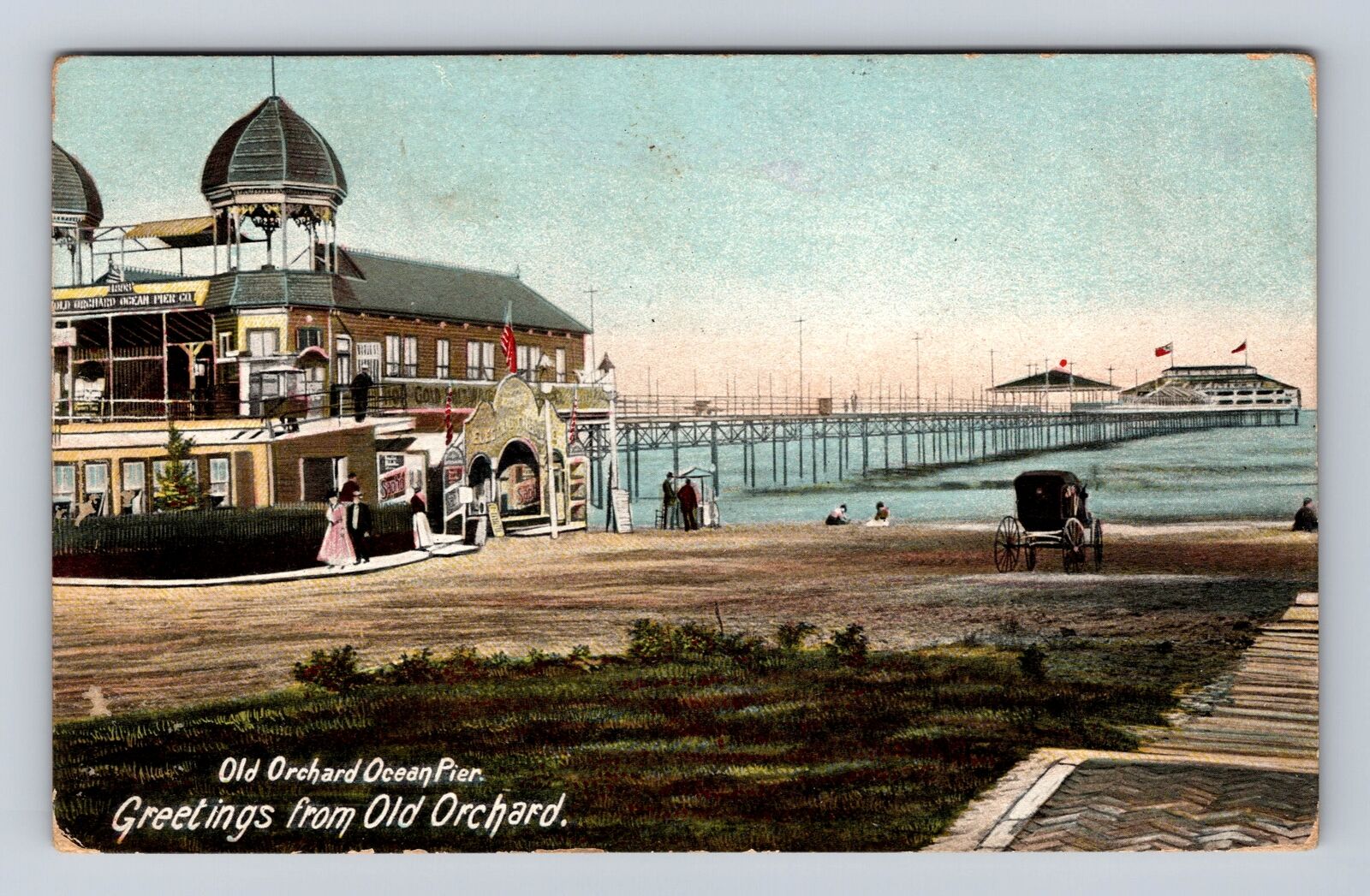 Old Orchard Beach ME-Maine, Old Orchard Ocean Pier, Antique, Vintage Postcard