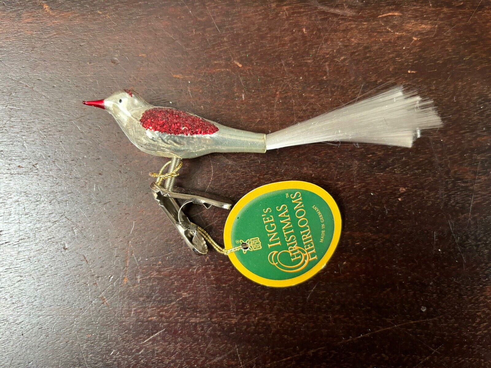 Inge’s Christmas Heirloom Clip-on Bird Ornament New w/Tag