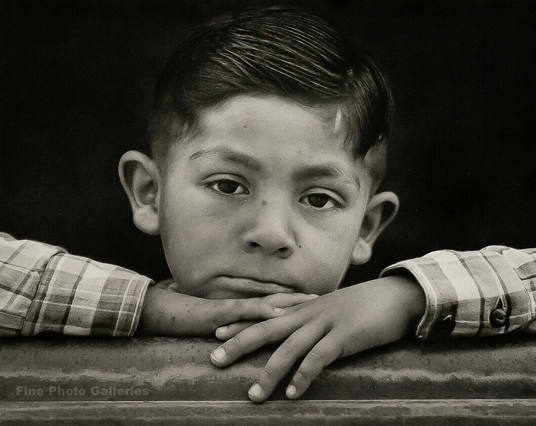 1948/72 ANSEL ADAMS Vintage Mexican Boy Portrait Owens Valley CA Photo Art 11X14