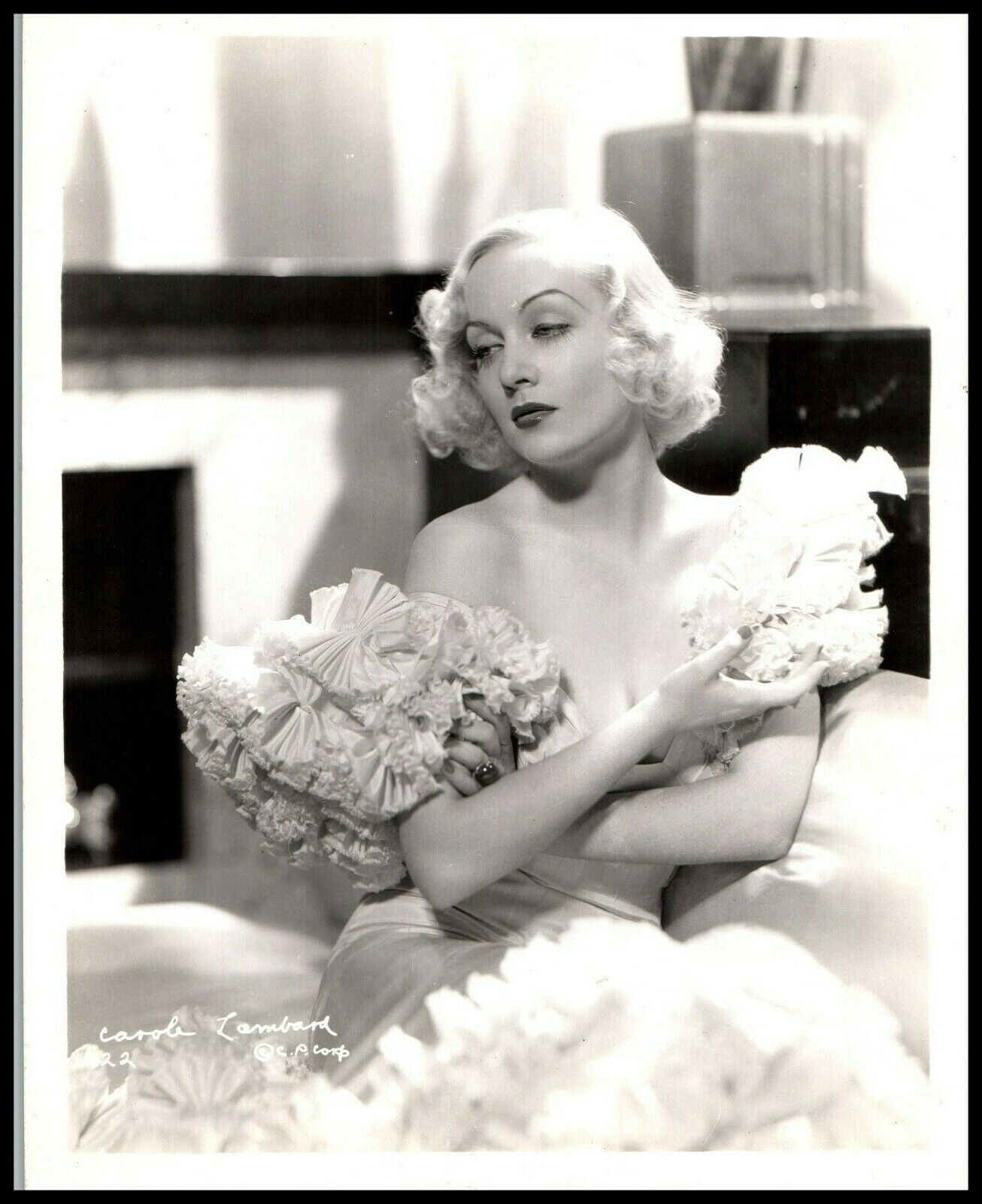 Exquisite Beauty Carole Lombard Original 1930s Art Deco High Glamour PHOTO 486