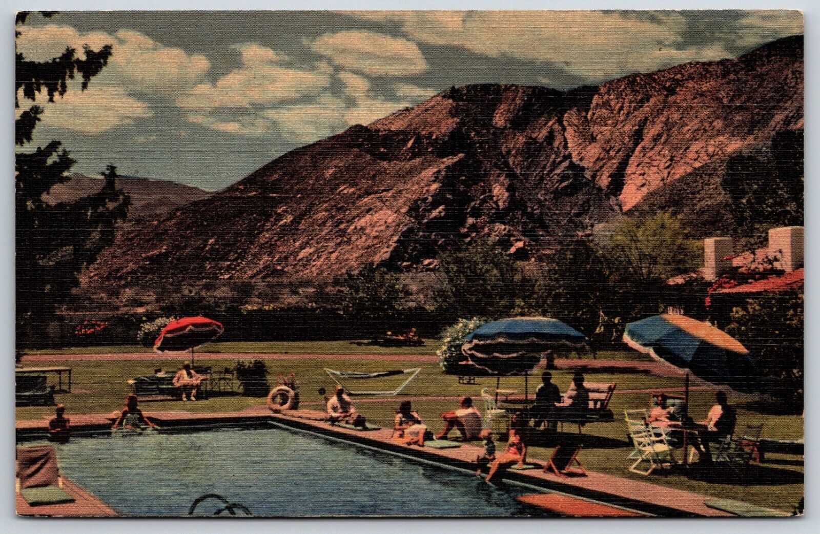 Postcard Ingleside Inn, Pool, People, Palm Springs California Unposted