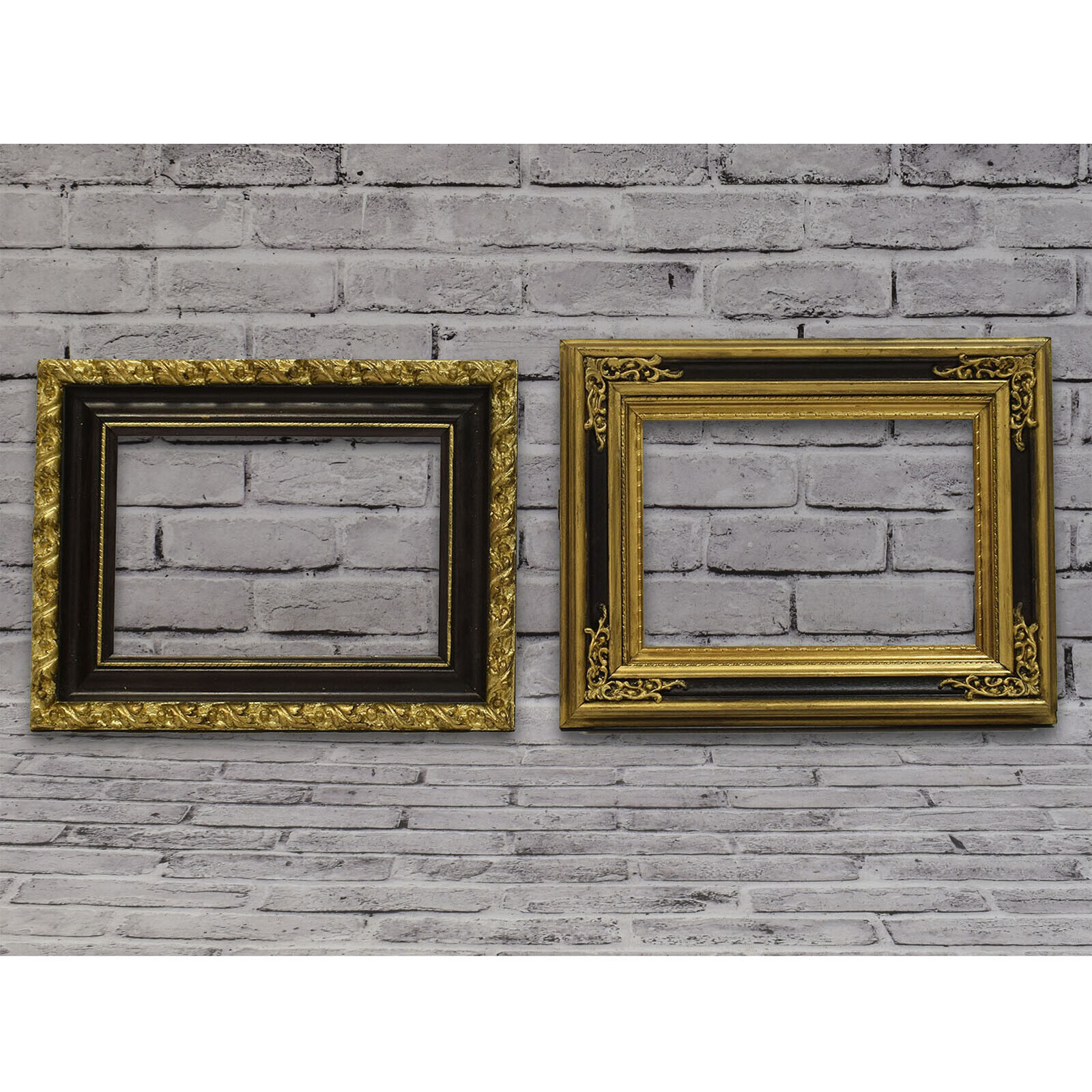 Ca. 1920-1950 Set of 2 old wooden frames dimensions: 13.8 x 8.5 in inside