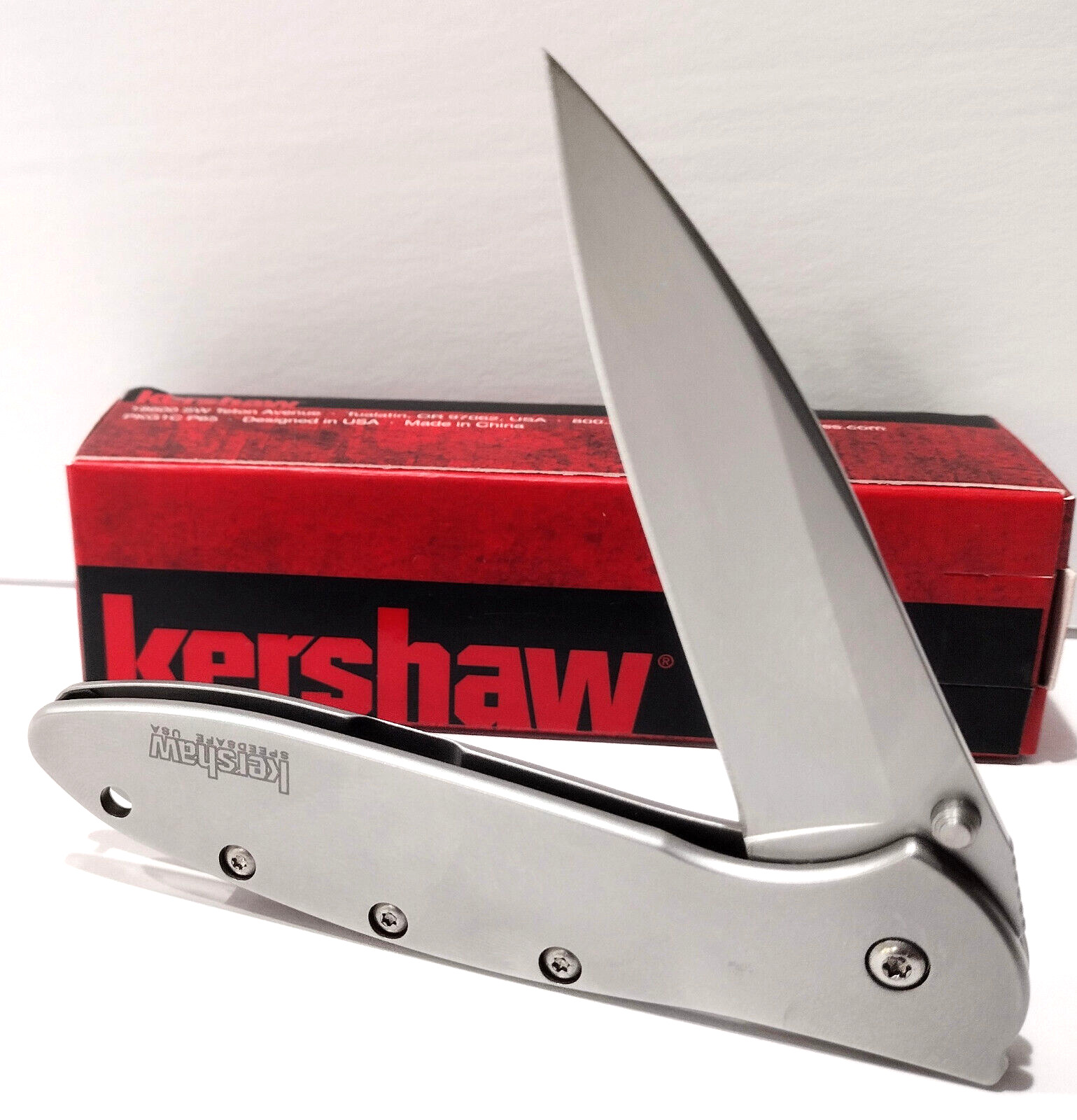 KERSHAW USA KS1660 Silver Leek Spring Open Assisted Folding Pocket Knife F. 2nd