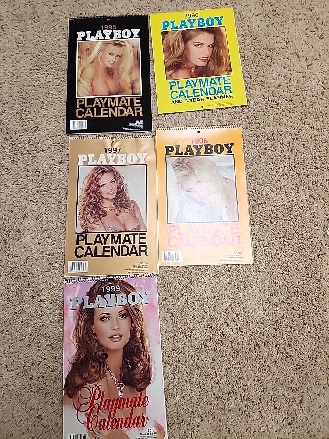 Lot of 5 Playboy Playmate Calendar  1995 1996 1997 1998 1999