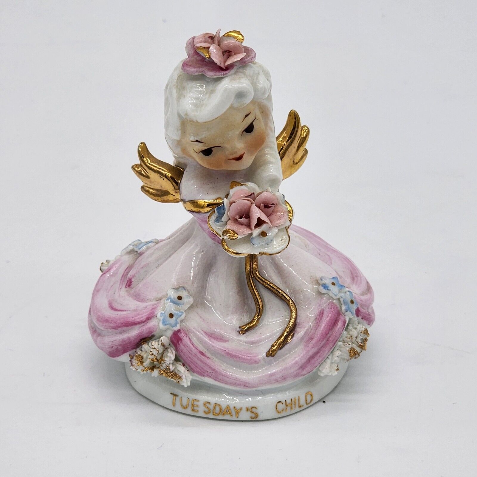 Vintage 1950s Lefton Tuesday's Child Angel Figurine K8281