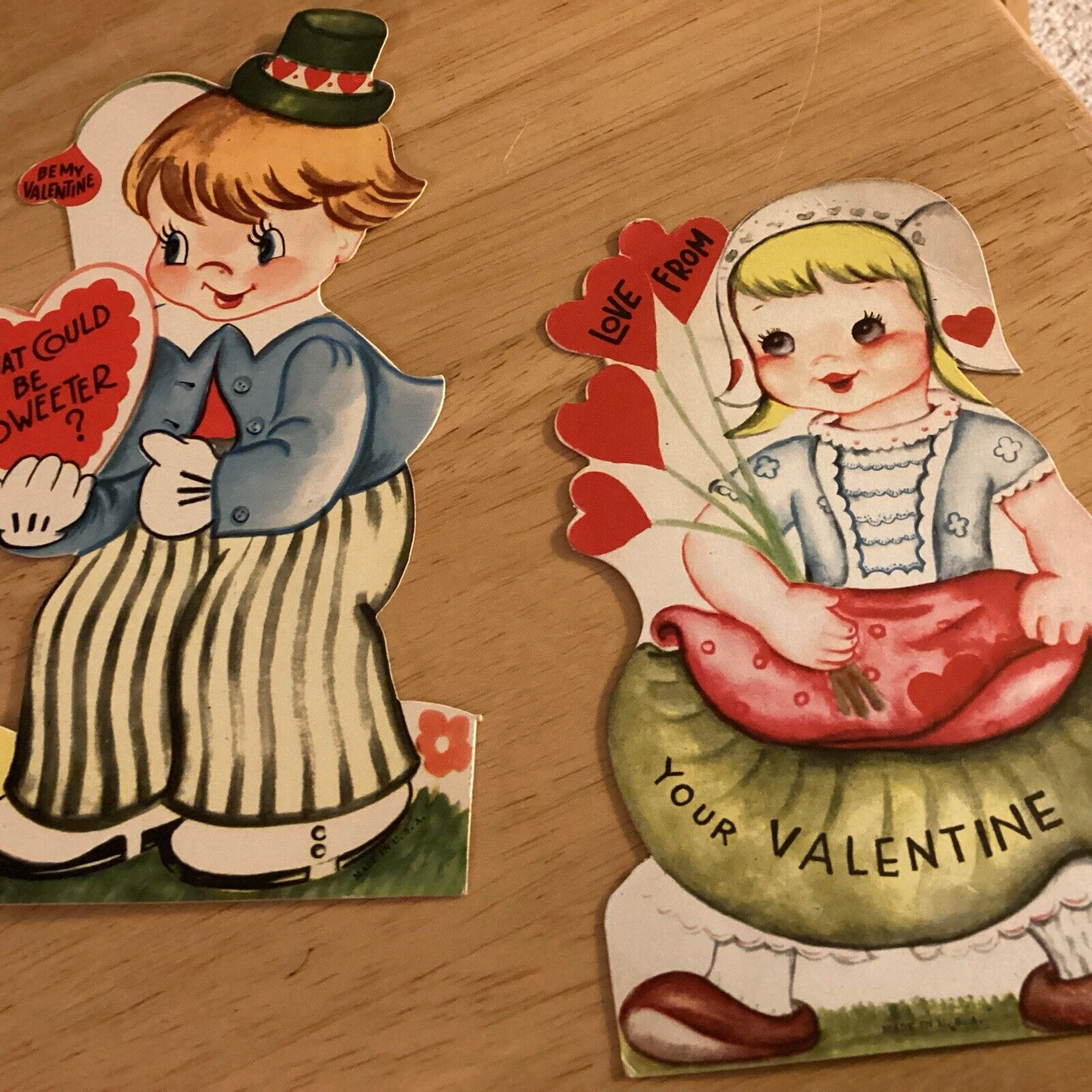 Vintage Valentines Lot Of 2 “ What Could Be Sweeter?”