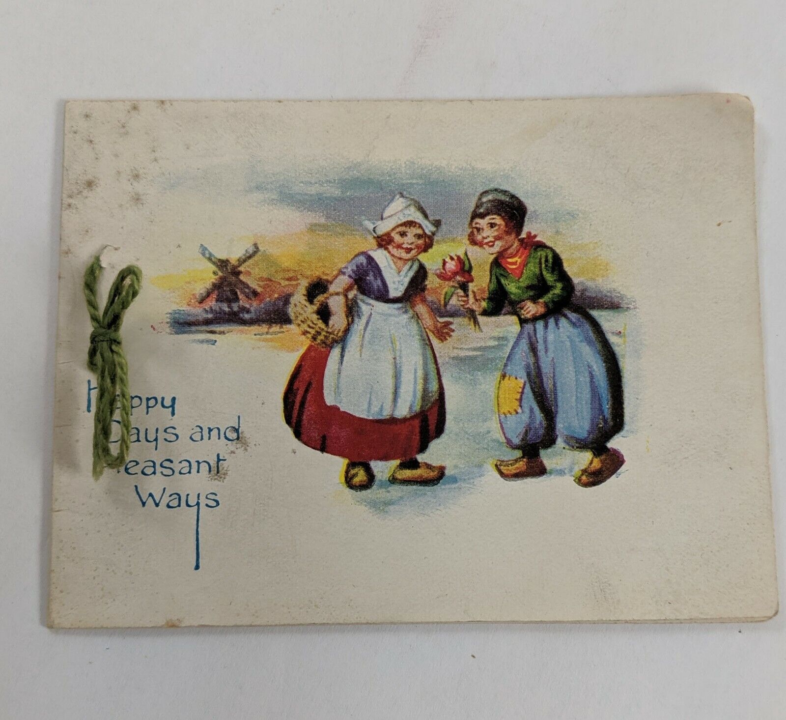 Vintage Early 20th Century Christmas Greeting Card Happy Days Pleasnt Ways 