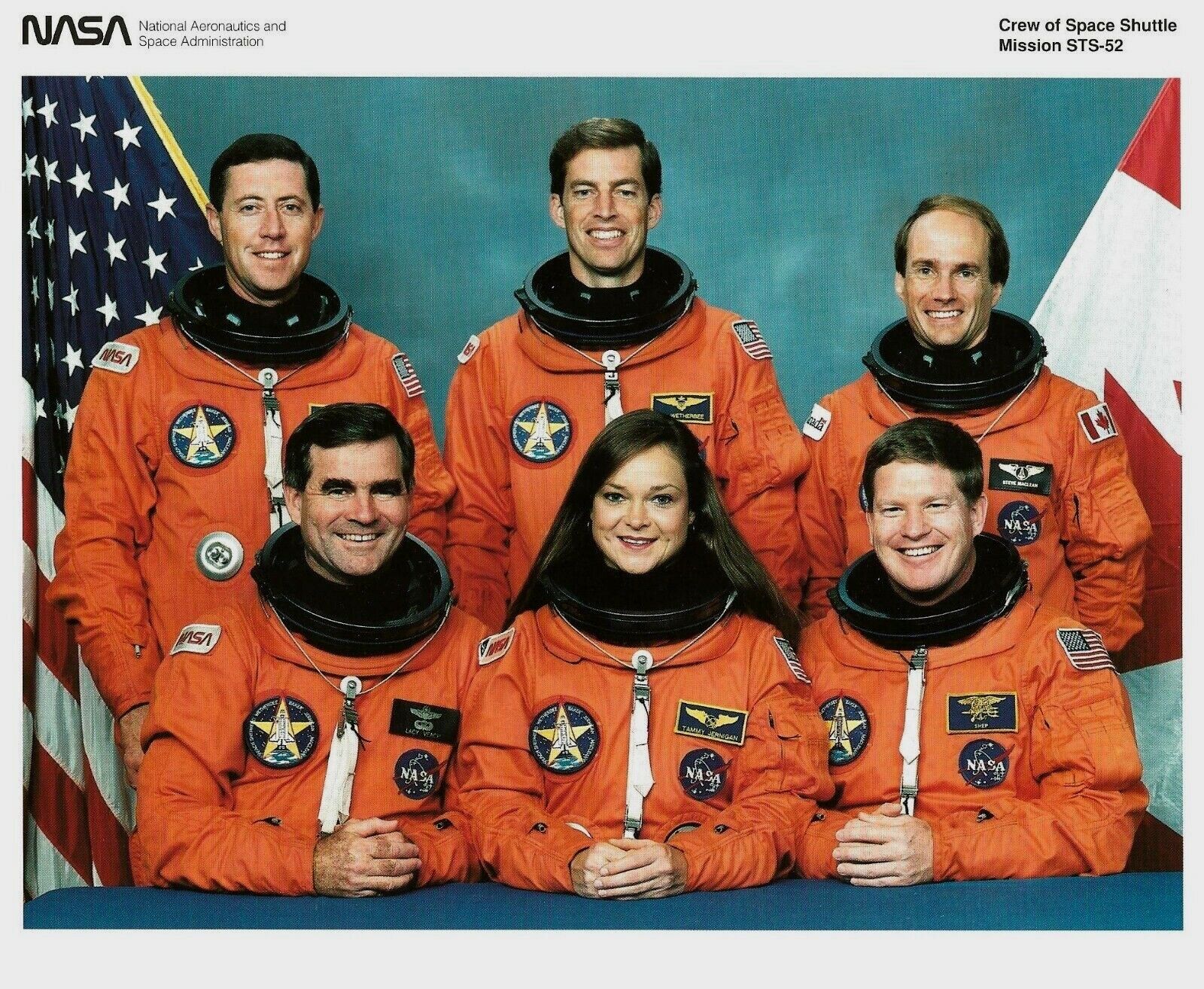 STS-52  MISSION CREW NASA OFFICIAL RELEASED  8 X 10 LITHO